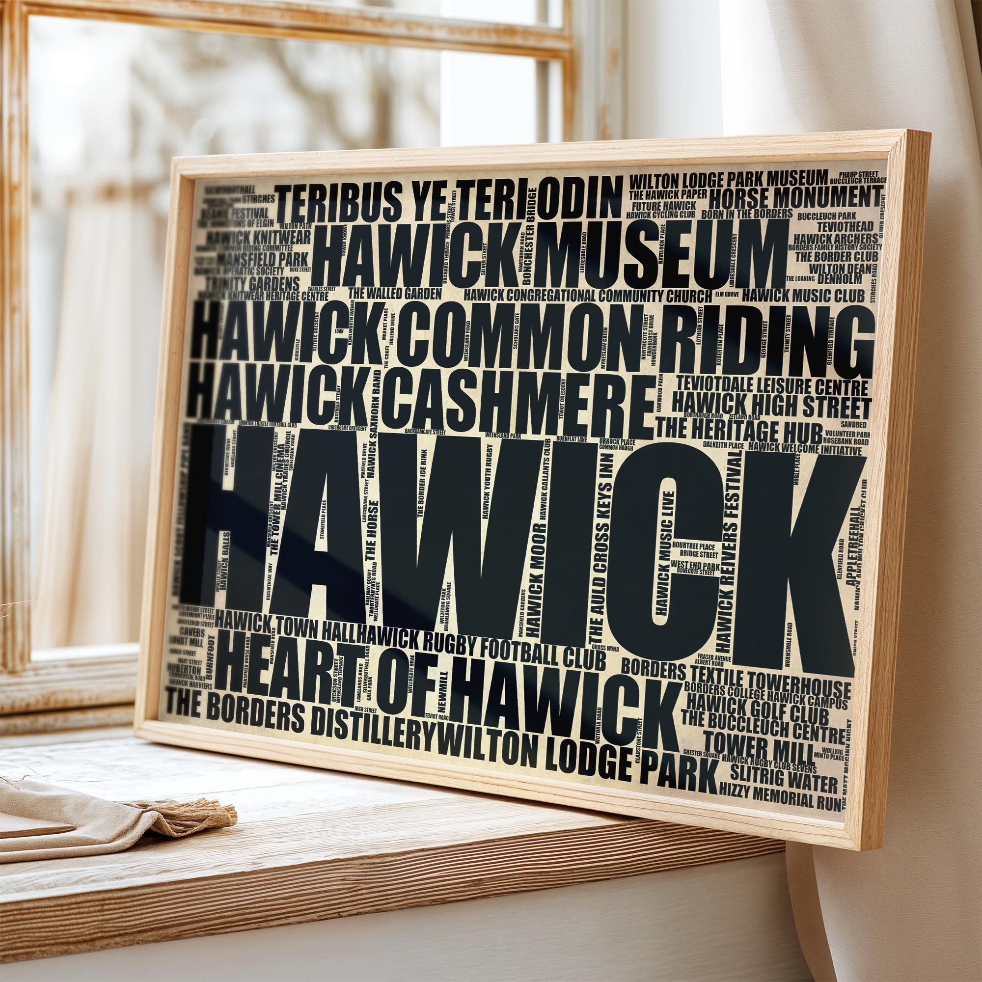 Hawick - Premium Typographic Word Cloud Prints, Posters & Gifts