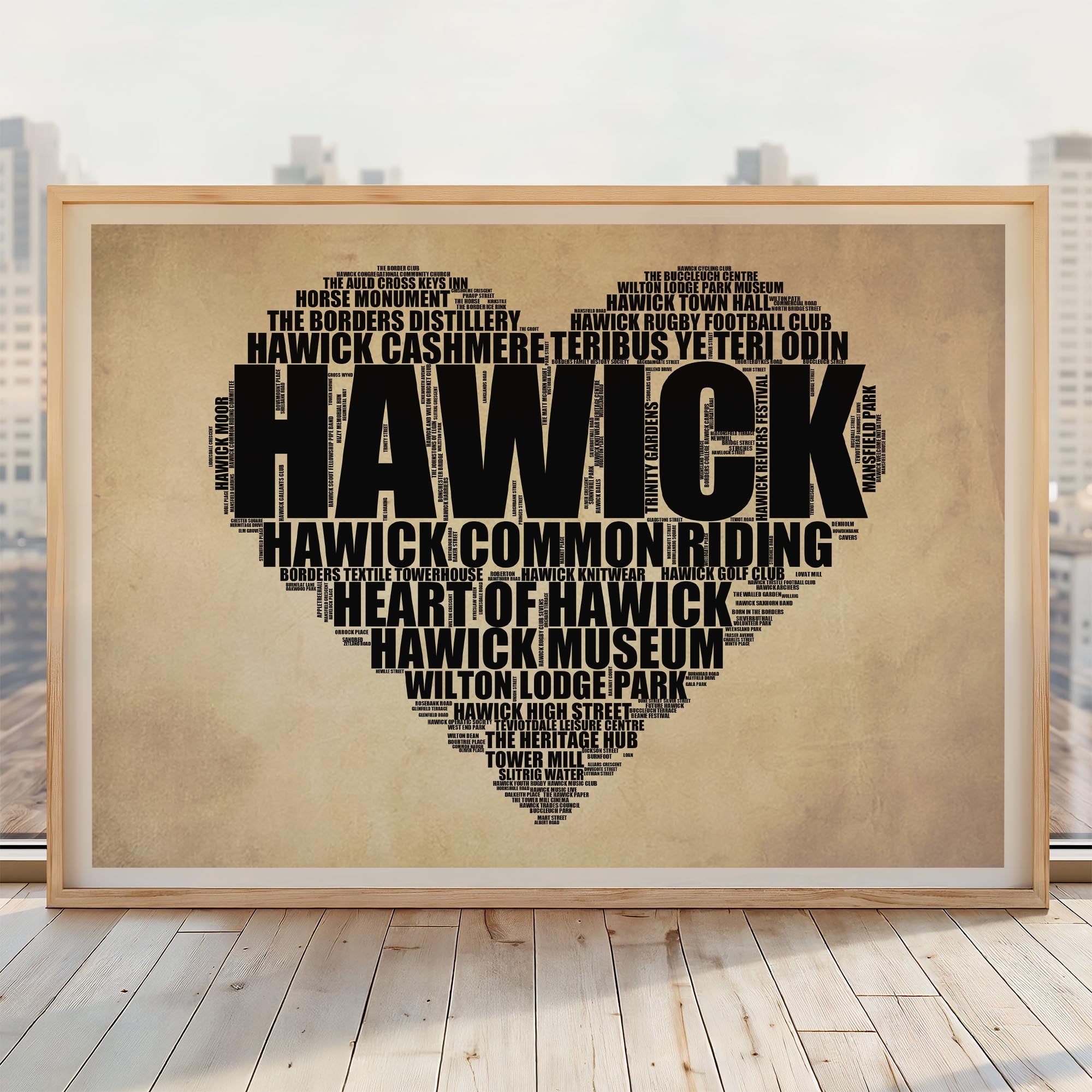 Hawick - Premium Typographic Word Cloud Prints, Posters & Gifts