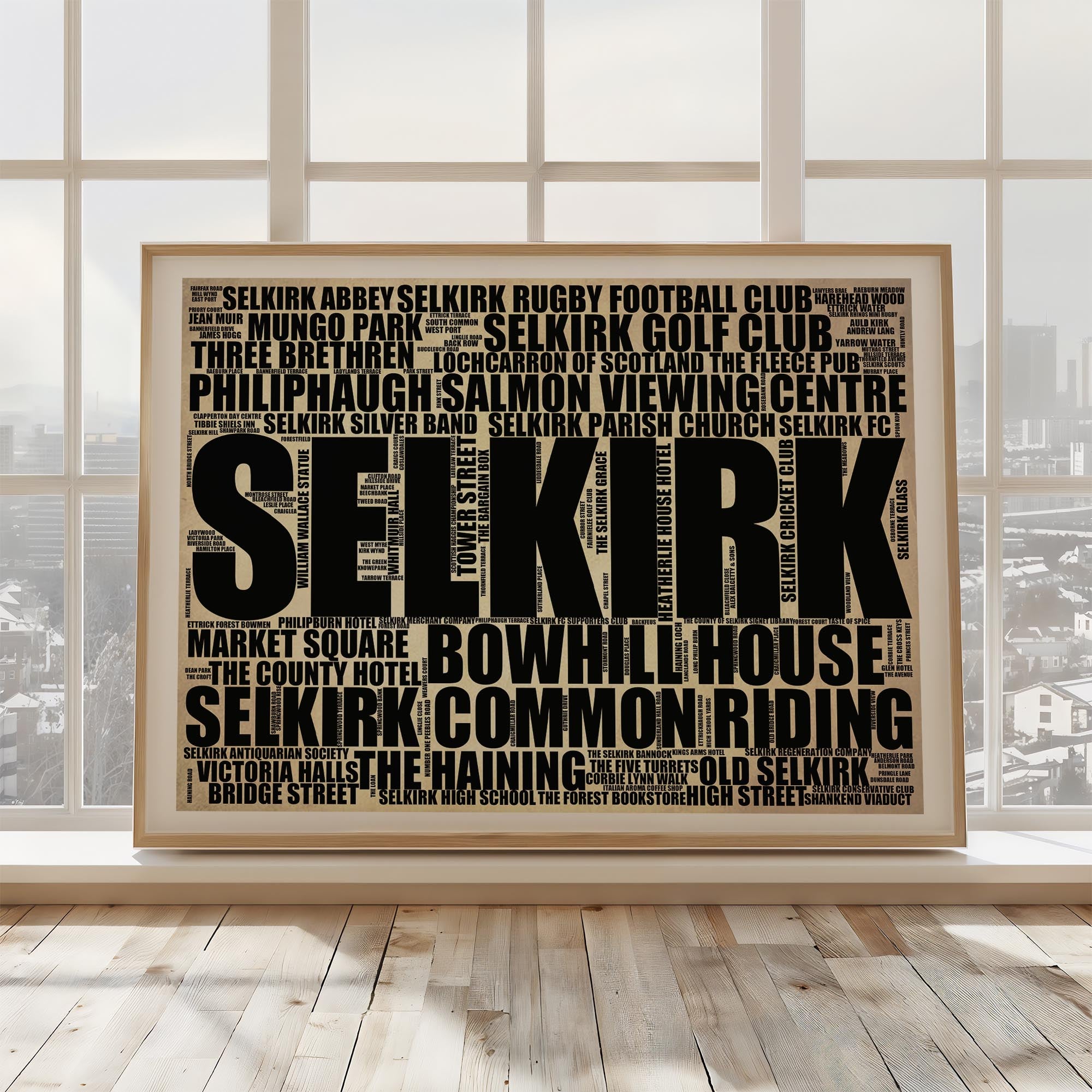 Selkirk - Premium Typographic Word Cloud Prints, Posters & Gifts