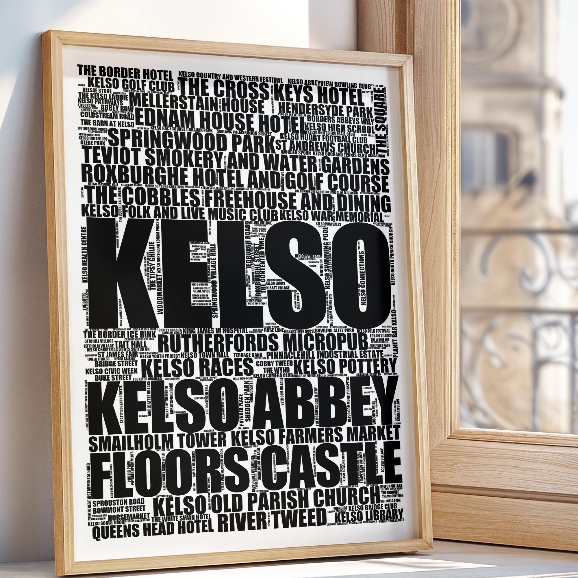 Kelso - Premium Typographic Word Cloud Prints, Posters & Gifts