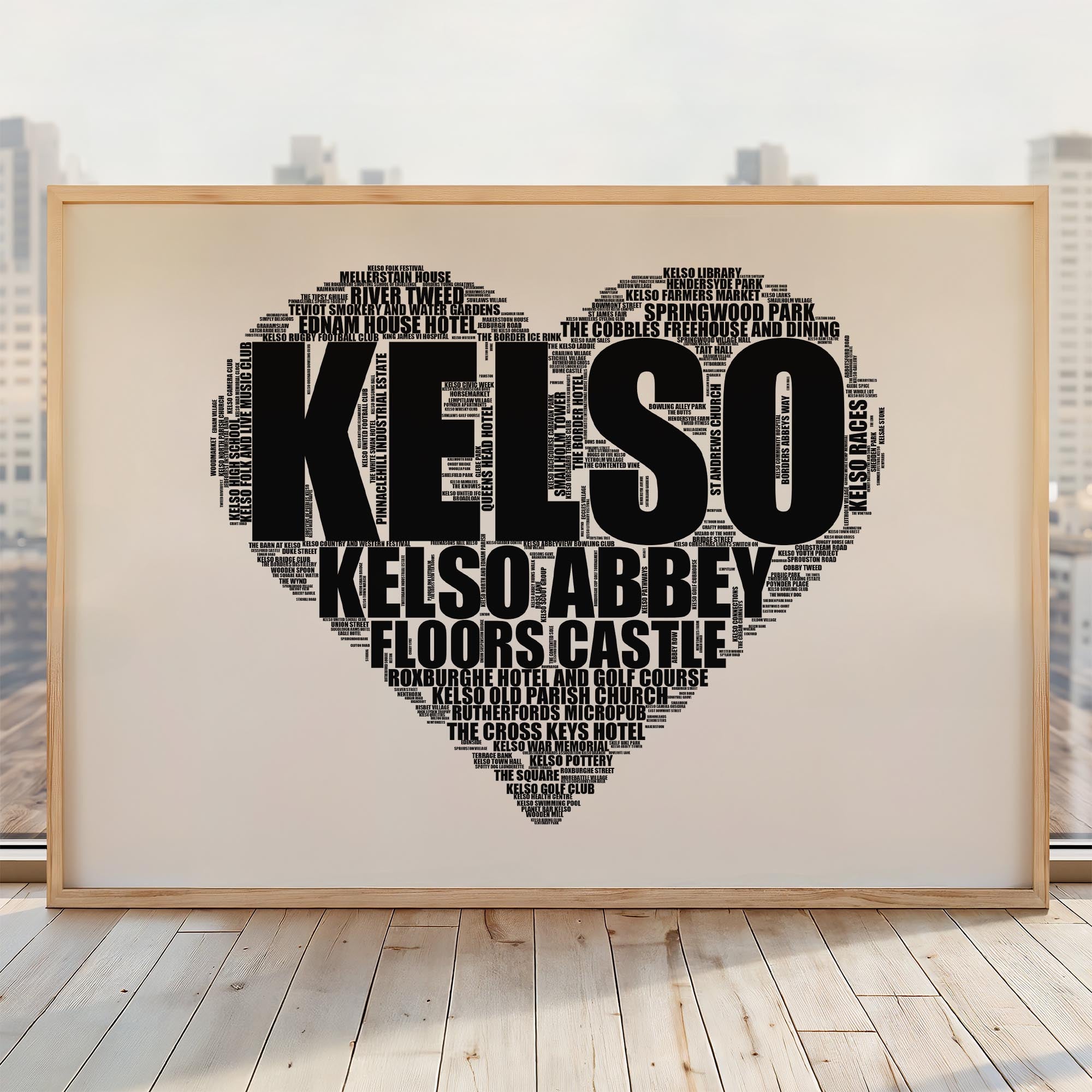 Kelso - Premium Typographic Word Cloud Prints, Posters & Gifts