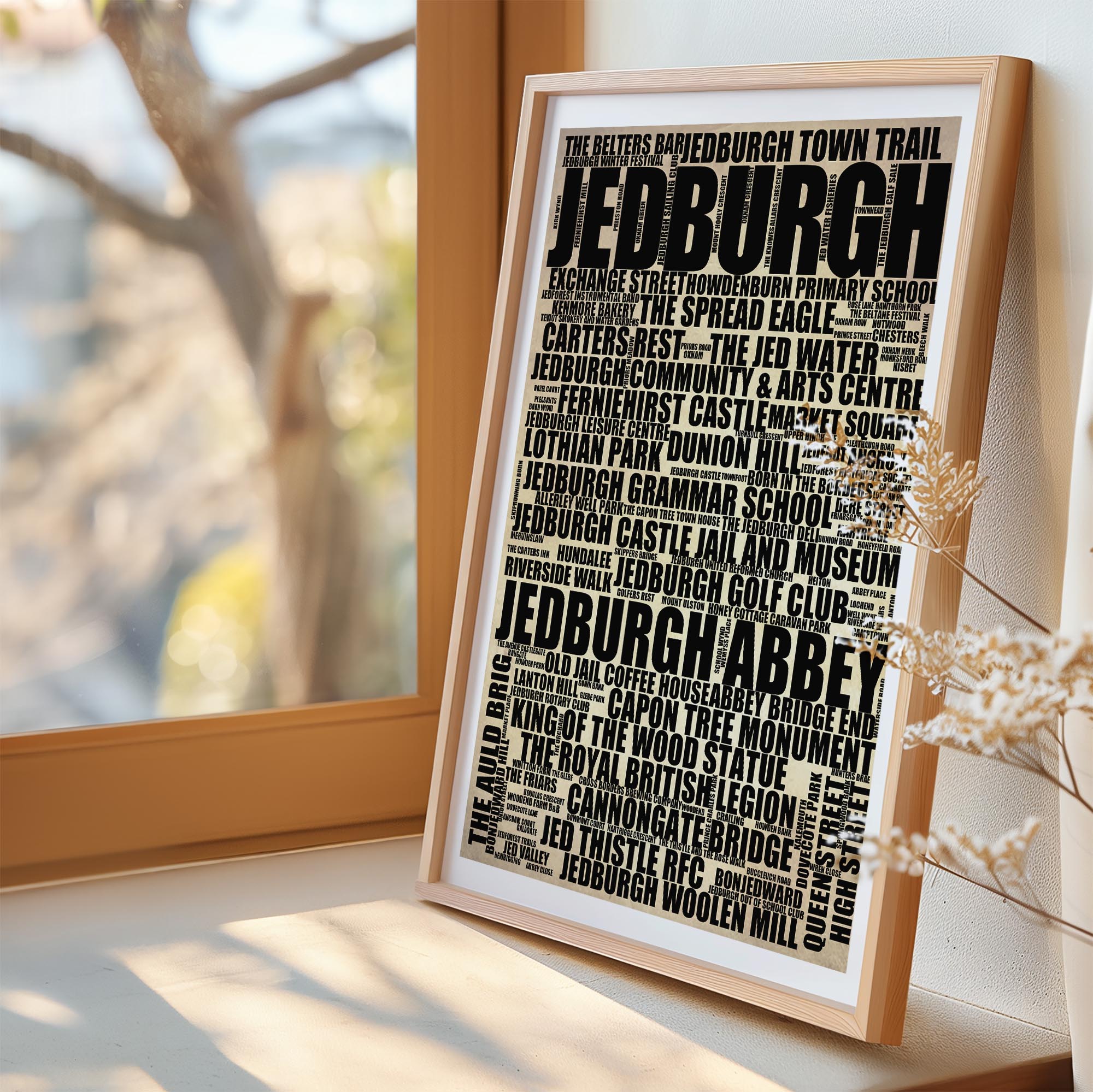 Jedburgh - Premium Typographic Word Cloud Prints, Posters & Gifts