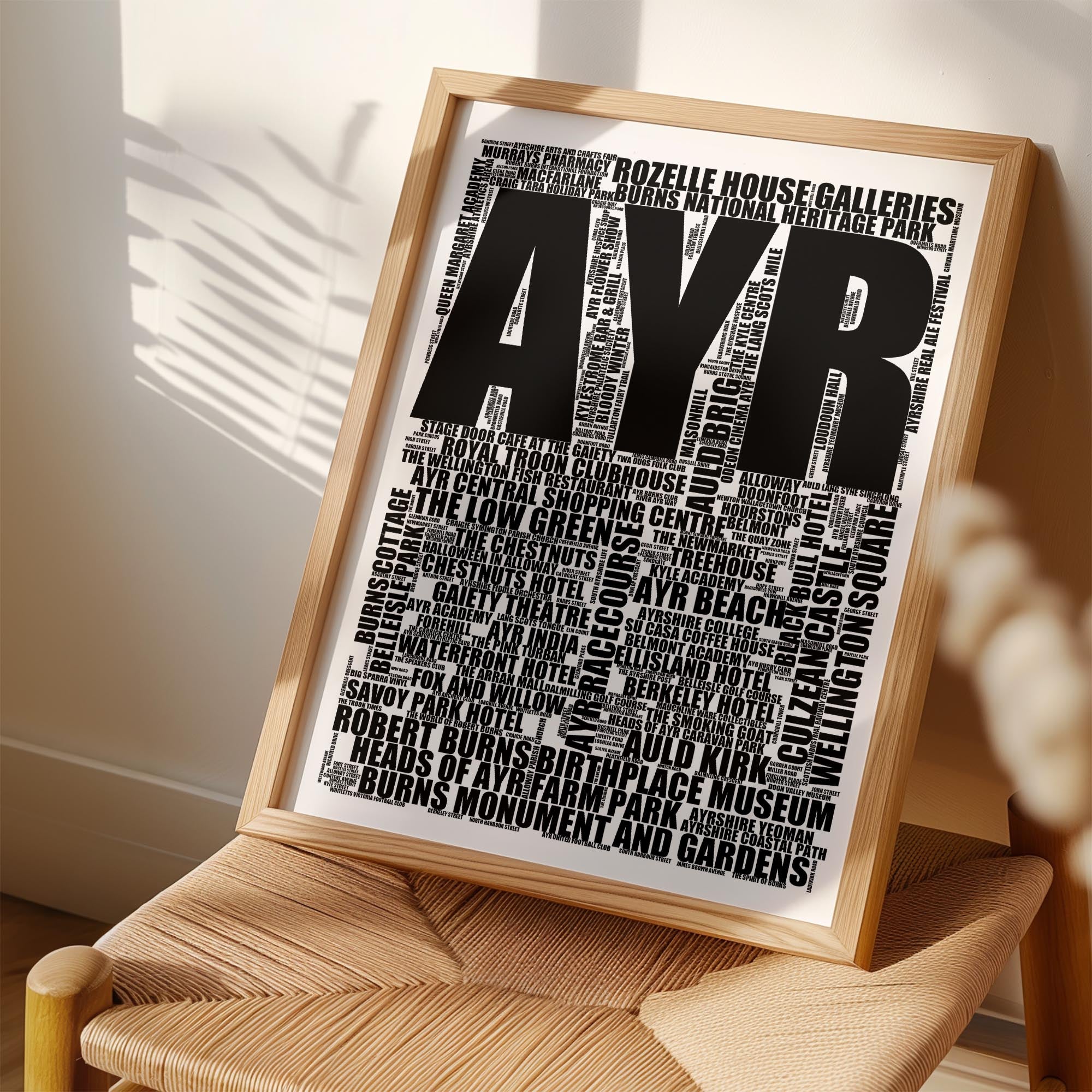 Ayr - Premium Typographic Word Cloud Prints, Posters & Gifts