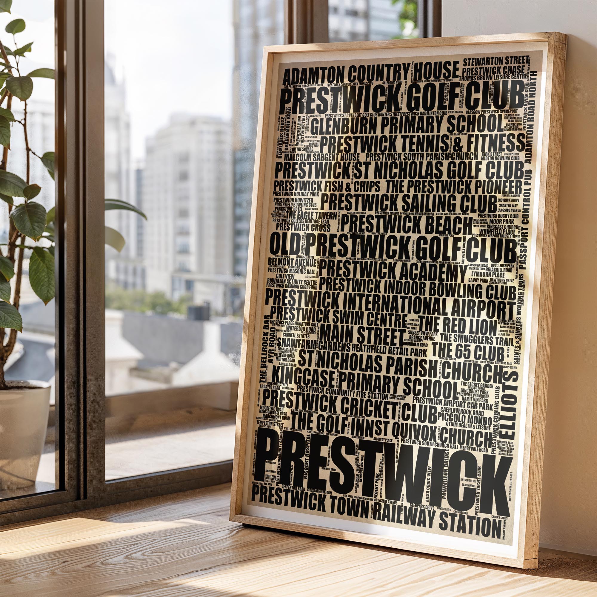 Prestwick - Premium Typographic Word Cloud Prints, Posters & Gifts