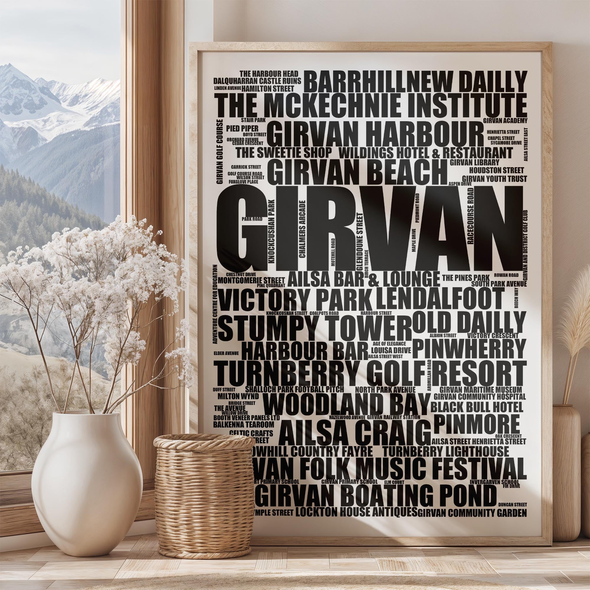 Girvan - Premium Typographic Word Cloud Prints, Posters & Gifts