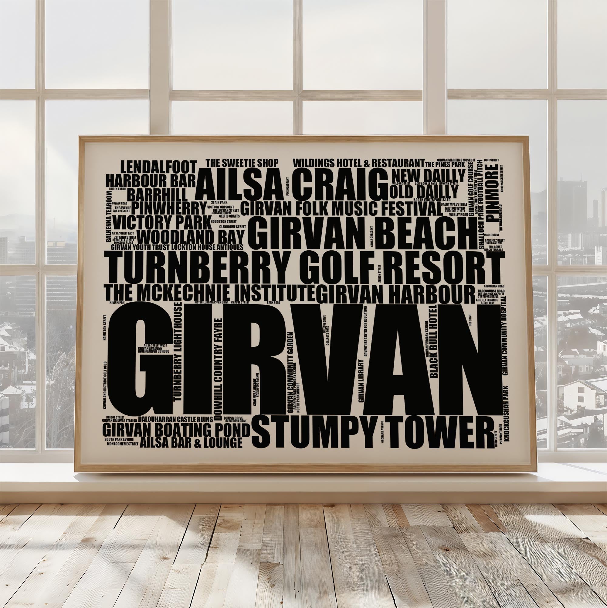 Girvan - Premium Typographic Word Cloud Prints, Posters & Gifts