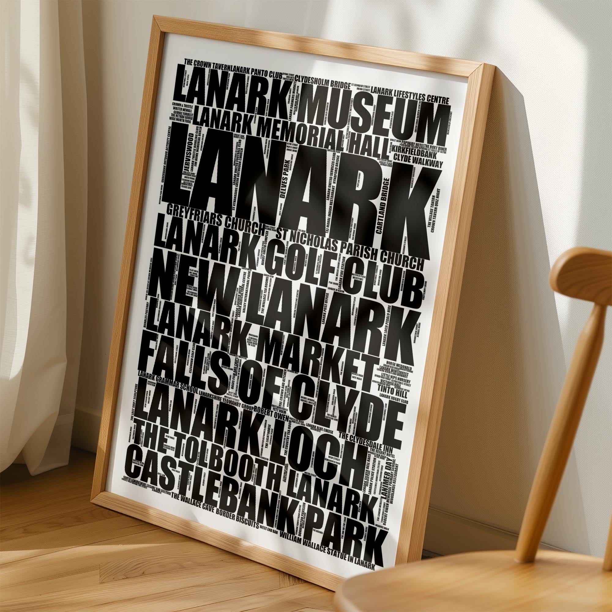 Lanark - Premium Typographic Word Cloud Prints, Posters & Gifts