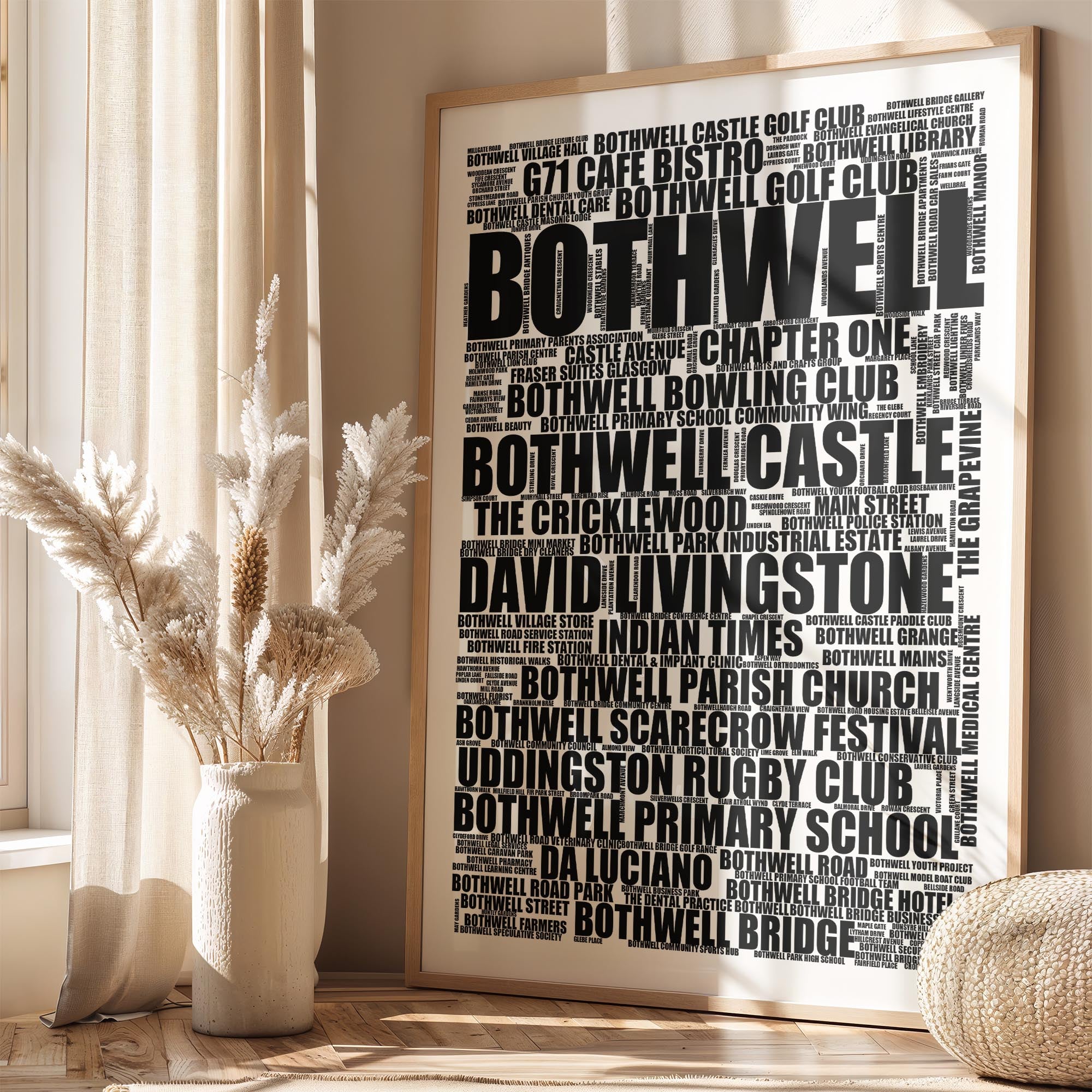 Bothwell - Premium Typographic Word Cloud Prints, Posters & Gifts