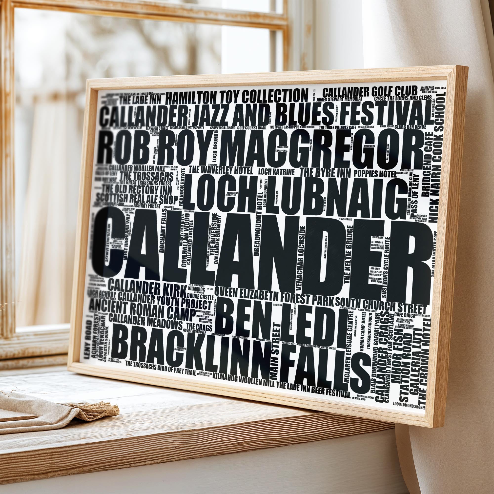 Callander - Premium Typographic Word Cloud Prints, Posters & Gifts