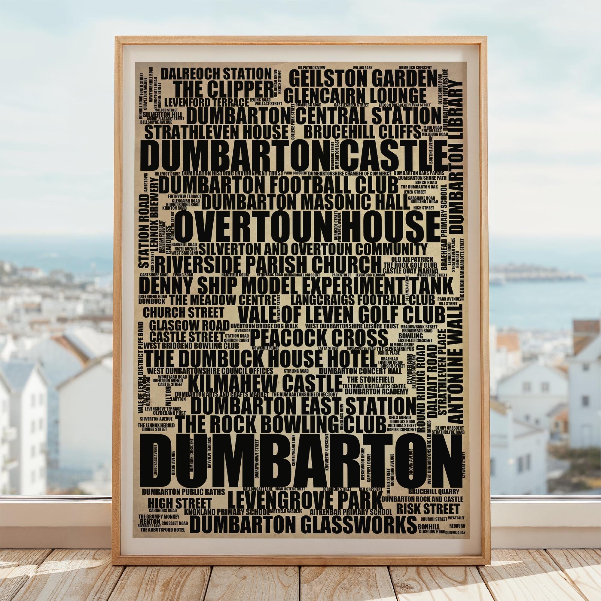 Dumbarton - Premium Typographic Word Cloud Prints, Posters & Gifts