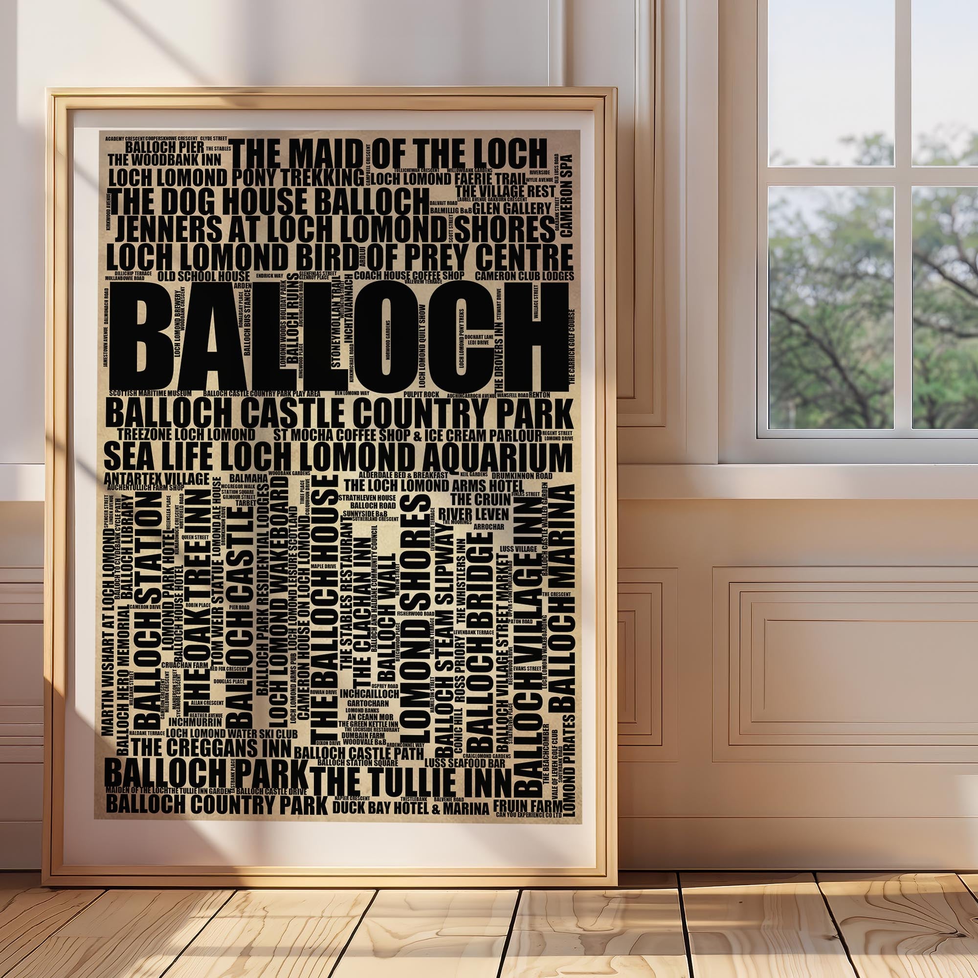 Balloch - Premium Typographic Word Cloud Prints, Posters & Gifts