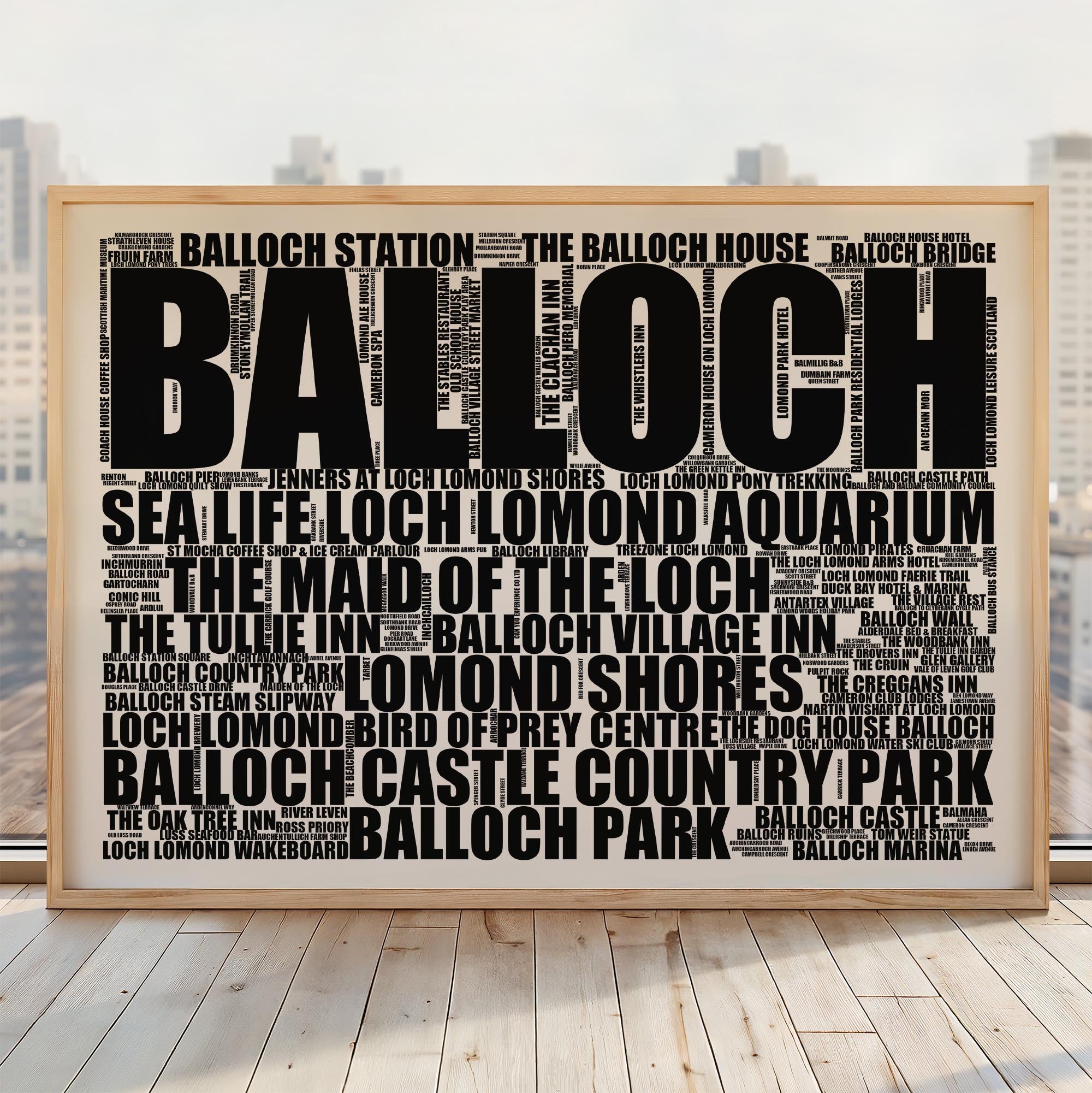 Balloch - Premium Typographic Word Cloud Prints, Posters & Gifts