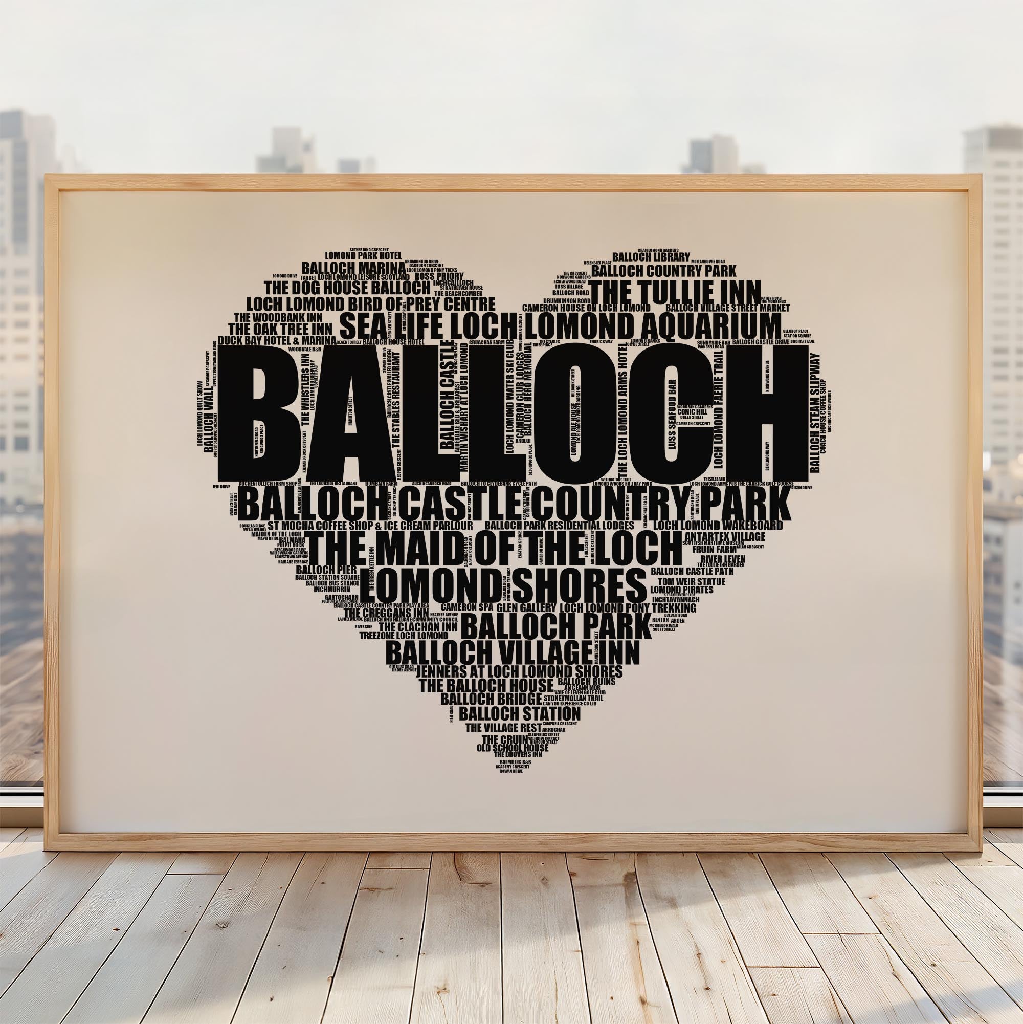 Balloch - Premium Typographic Word Cloud Prints, Posters & Gifts