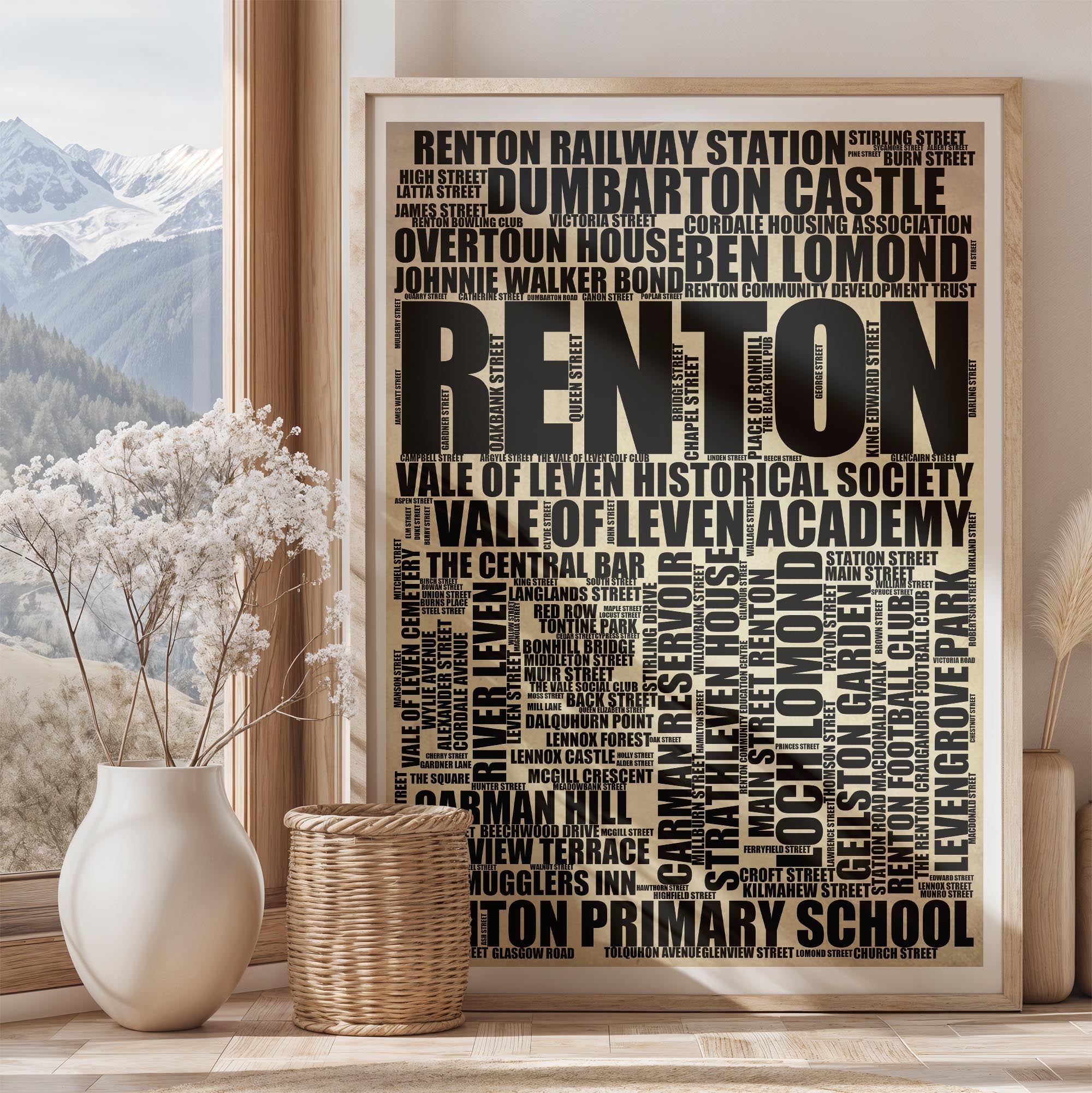 Renton - Premium Typographic Word Cloud Prints, Posters & Gifts