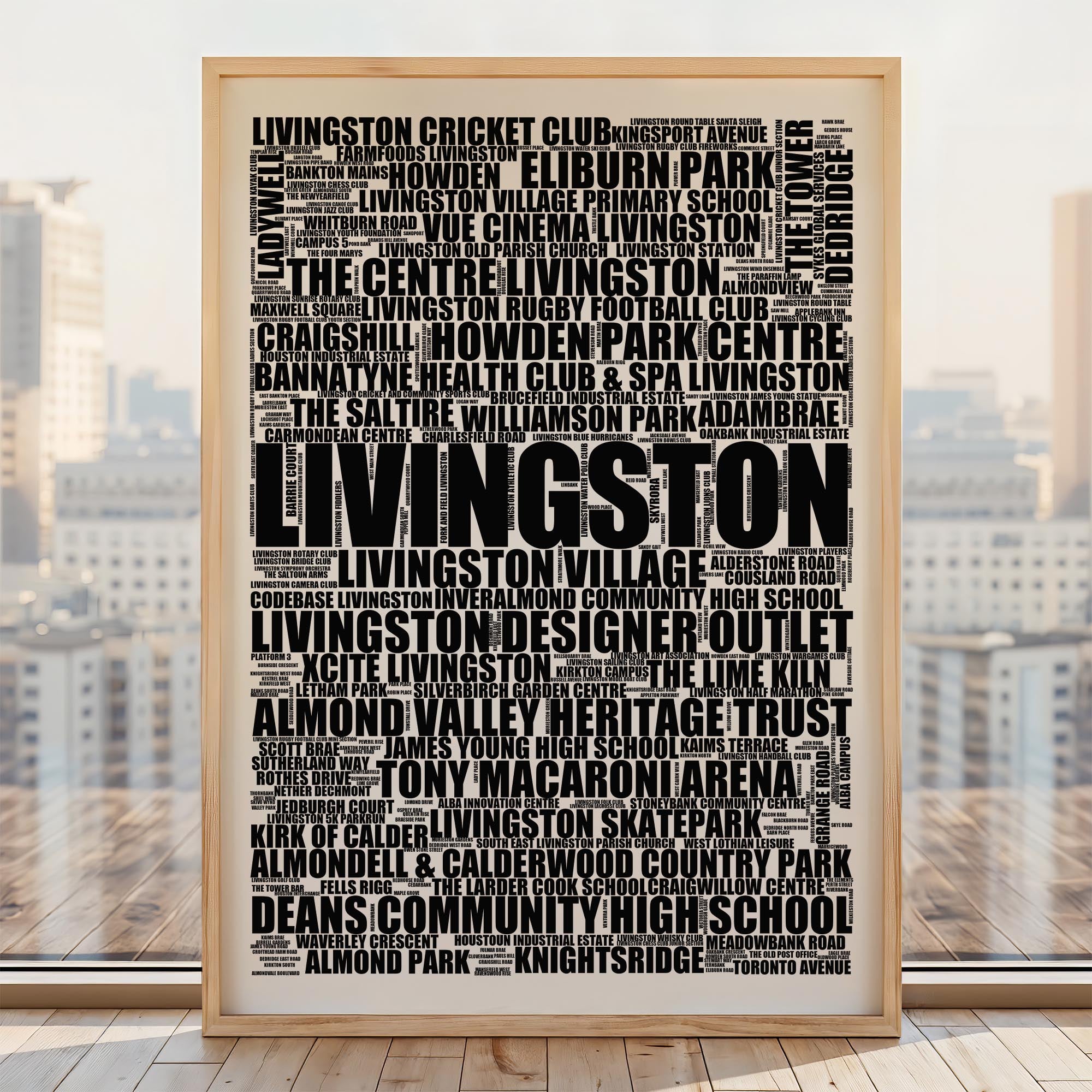 Livingston - Premium Typographic Word Cloud Prints, Posters & Gifts