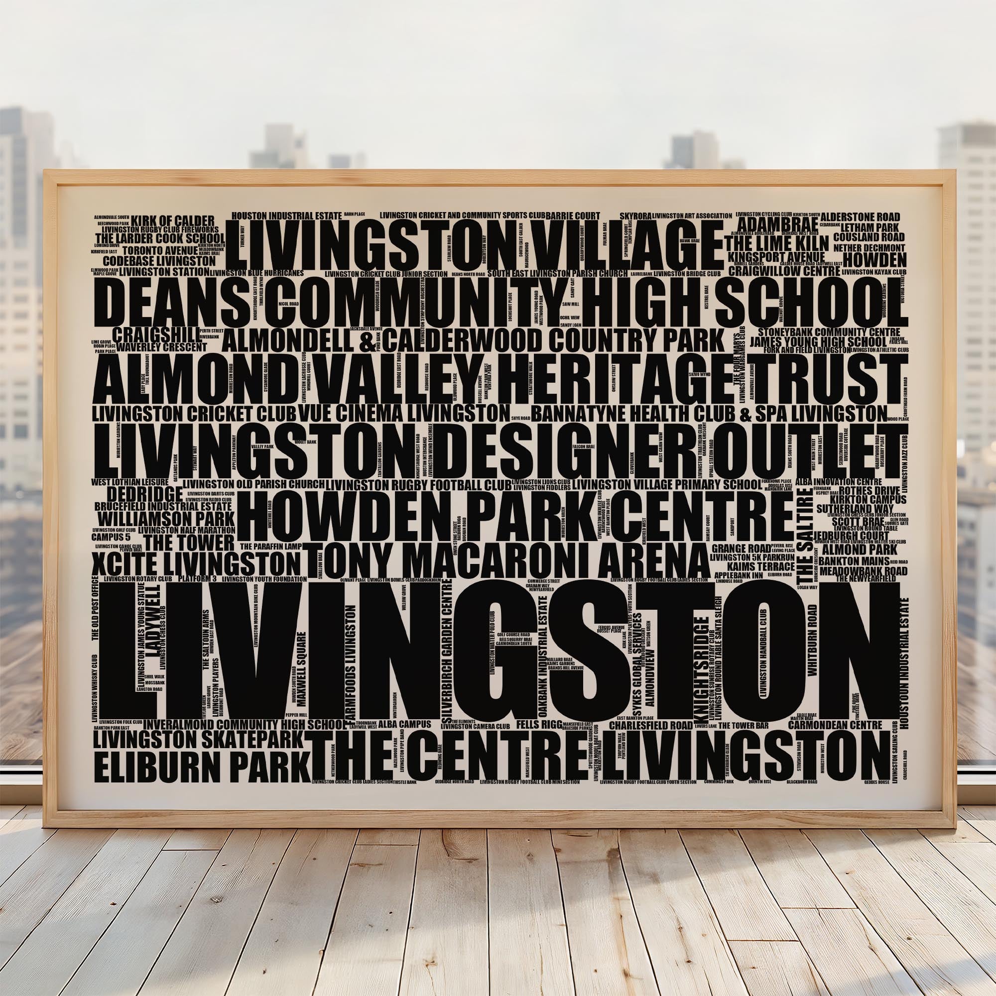 Livingston - Premium Typographic Word Cloud Prints, Posters & Gifts