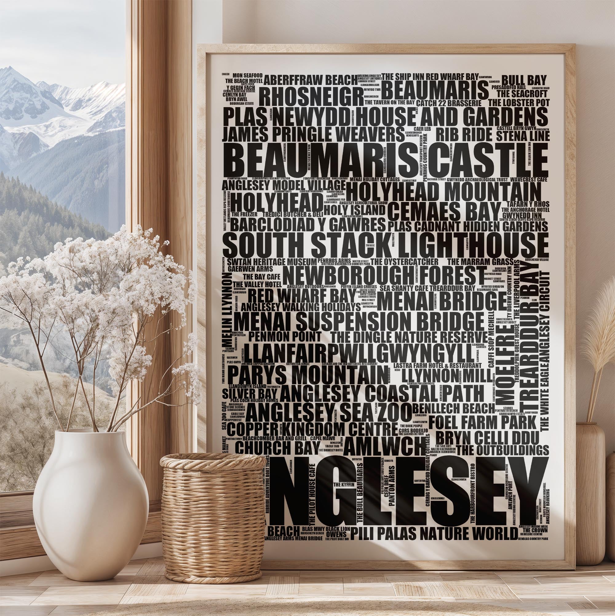 Anglesey - Premium Typographic Word Cloud Prints, Posters & Gifts