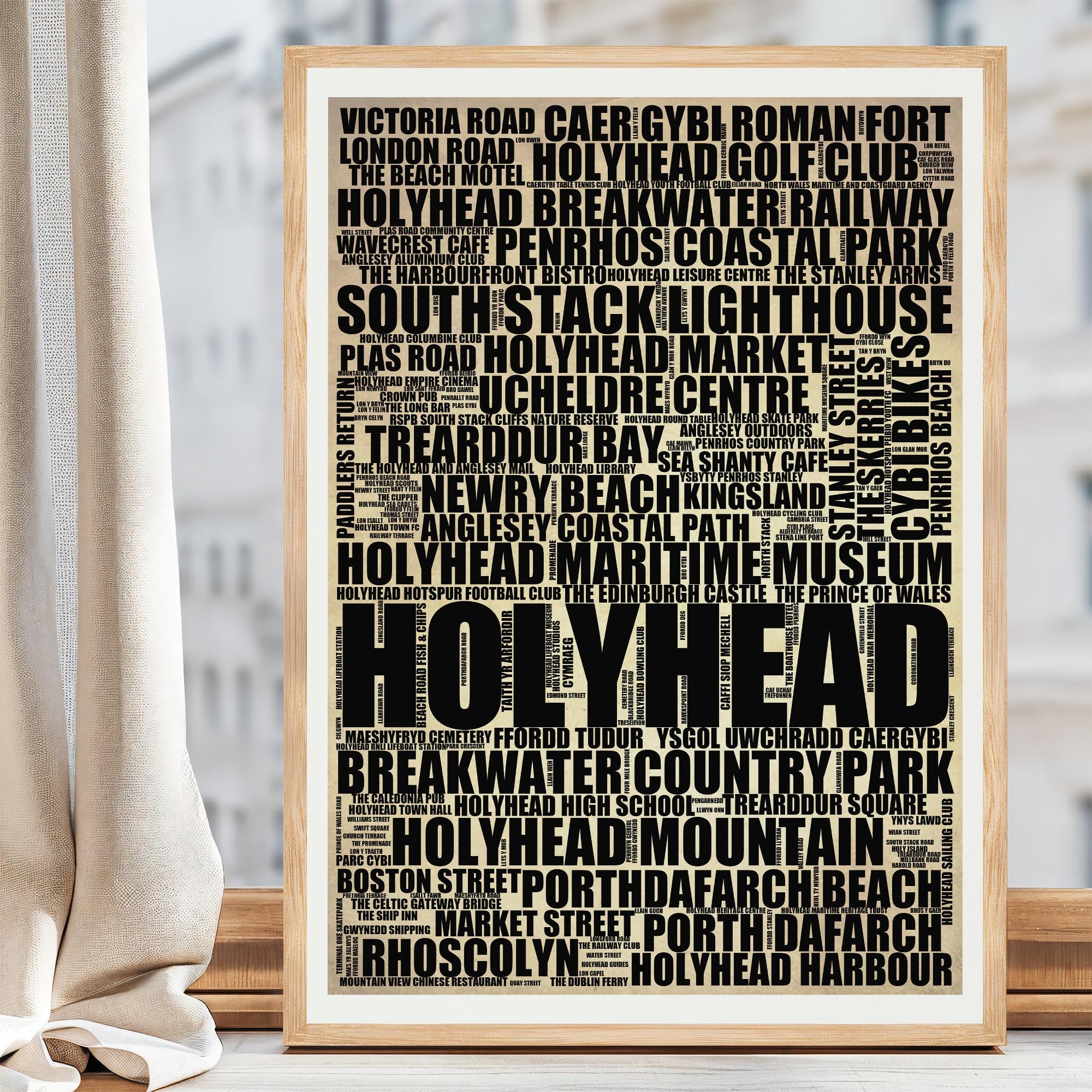 Holyhead - Premium Typographic Word Cloud Prints, Posters & Gifts