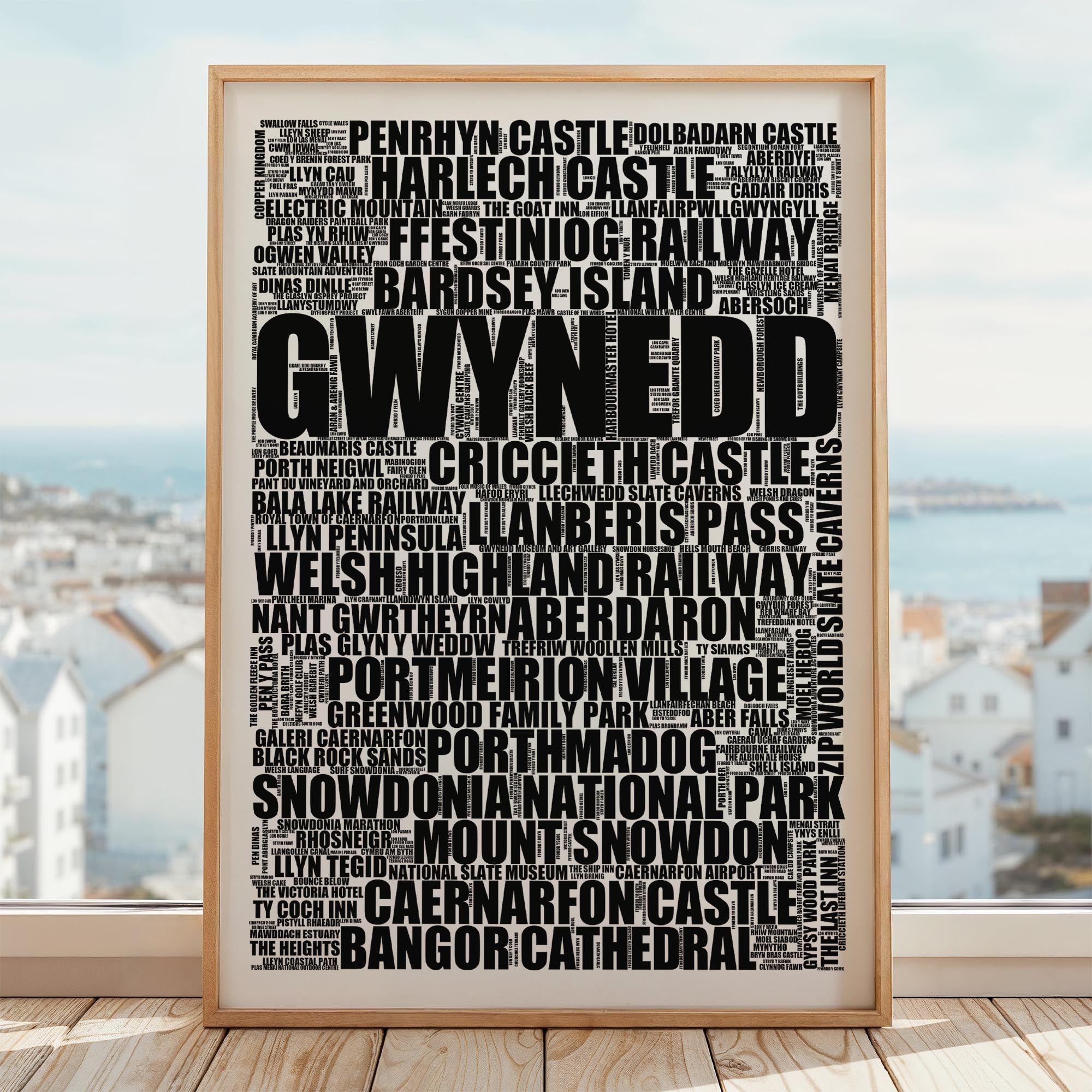 Gwynedd - Premium Typographic Word Cloud Prints, Posters & Gifts