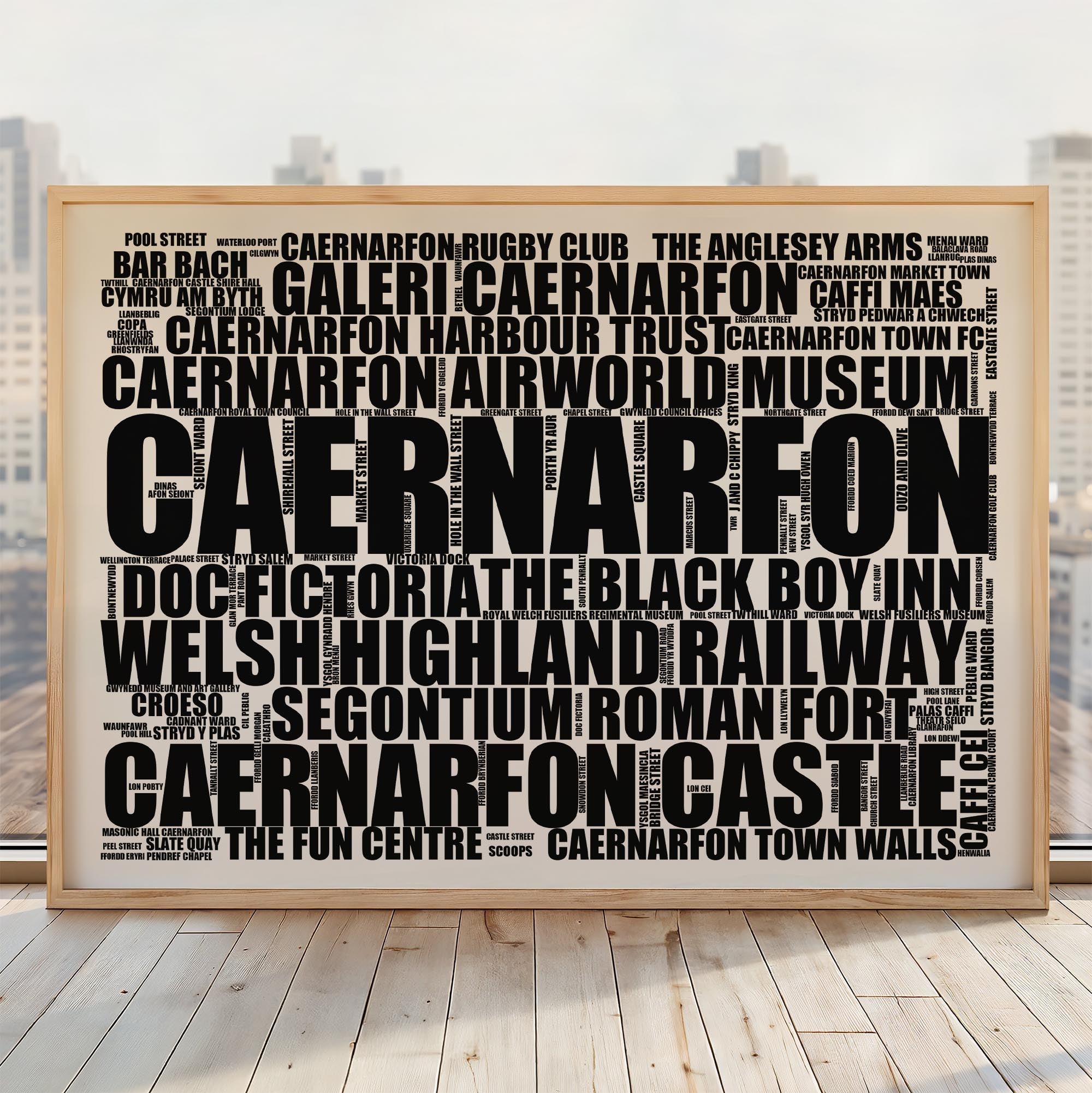 Caernarfon - Premium Typographic Word Cloud Prints, Posters & Gifts