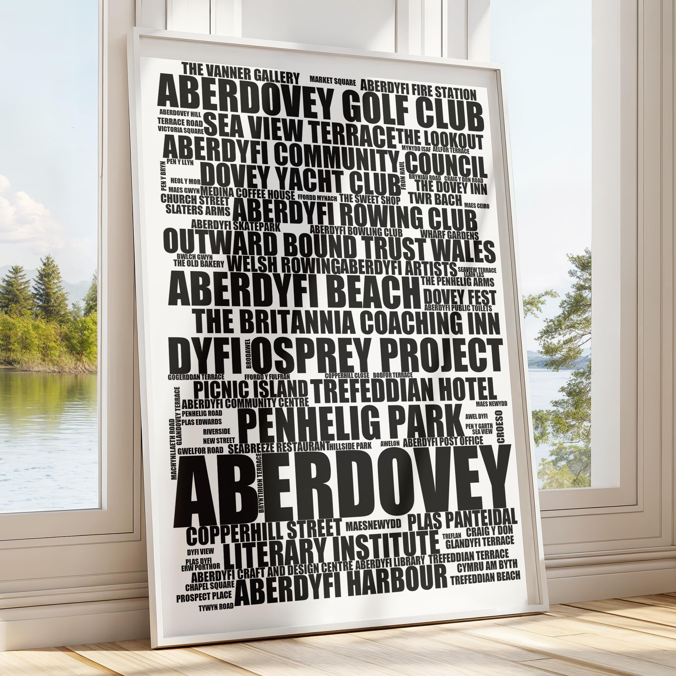 Aberdovey - Premium Typographic Word Cloud Prints, Posters & Gifts