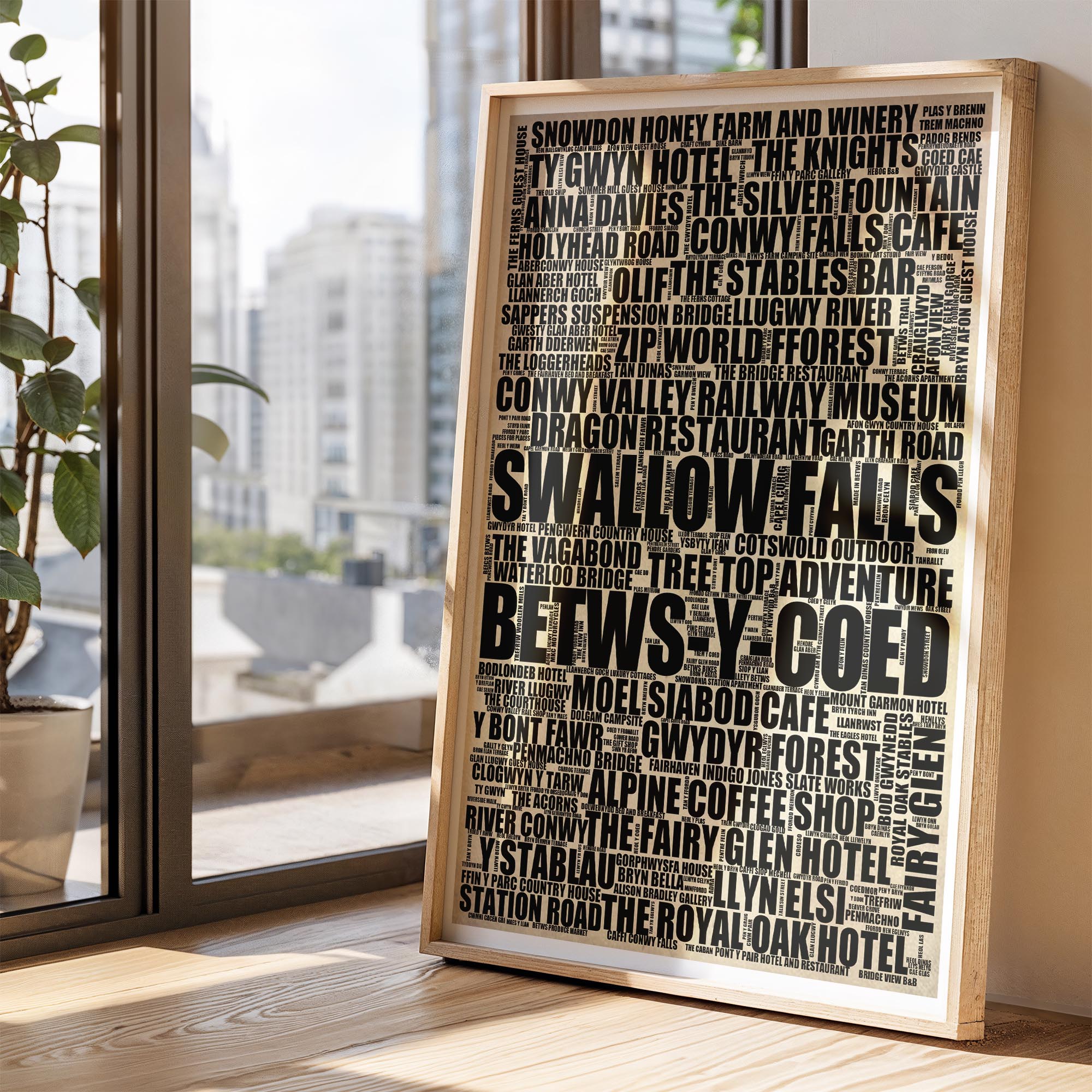 Betws-y-Coed - Premium Typographic Word Cloud Prints, Posters & Gifts