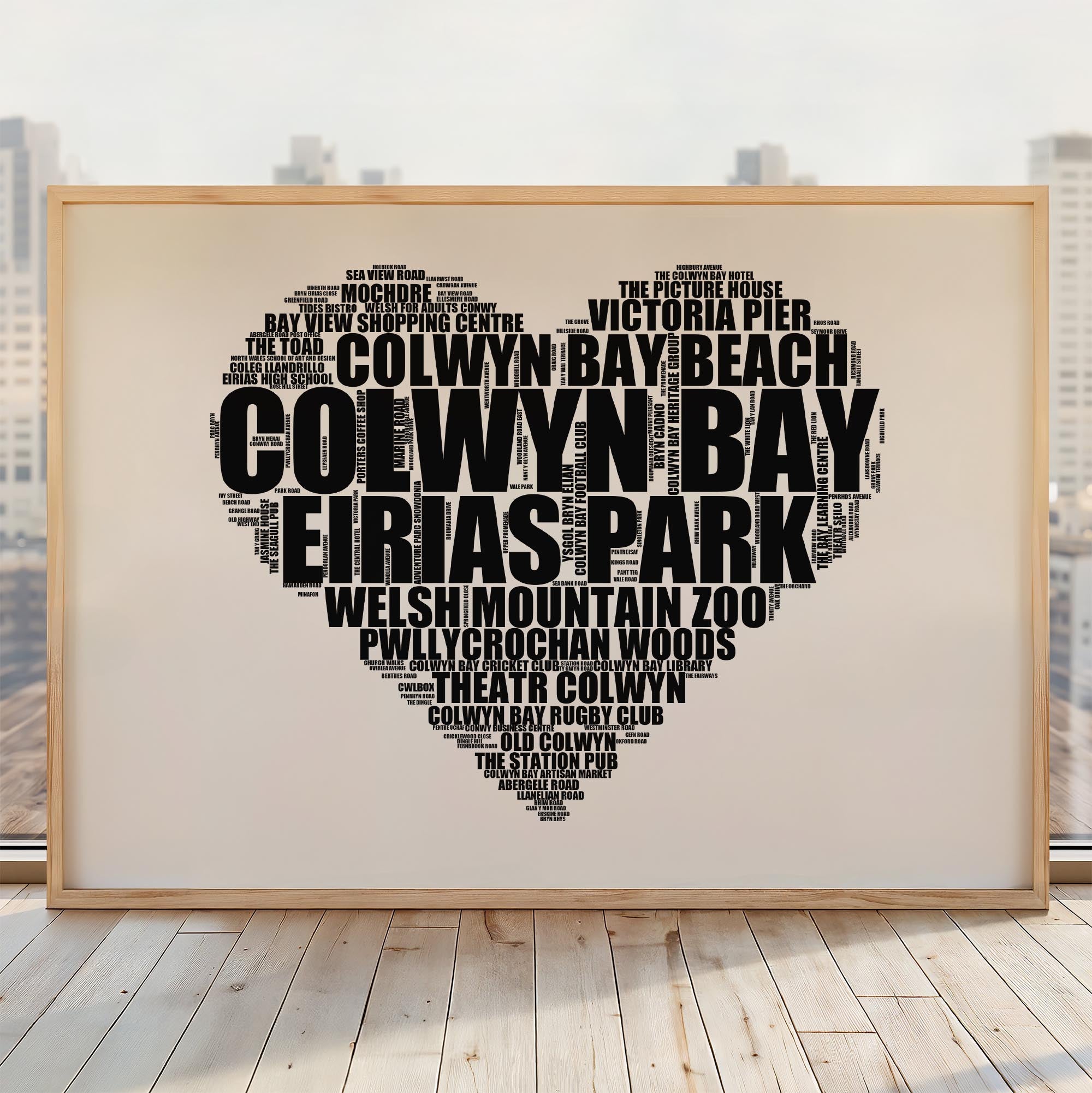 Colwyn Bay - Premium Typographic Word Cloud Prints, Posters & Gifts