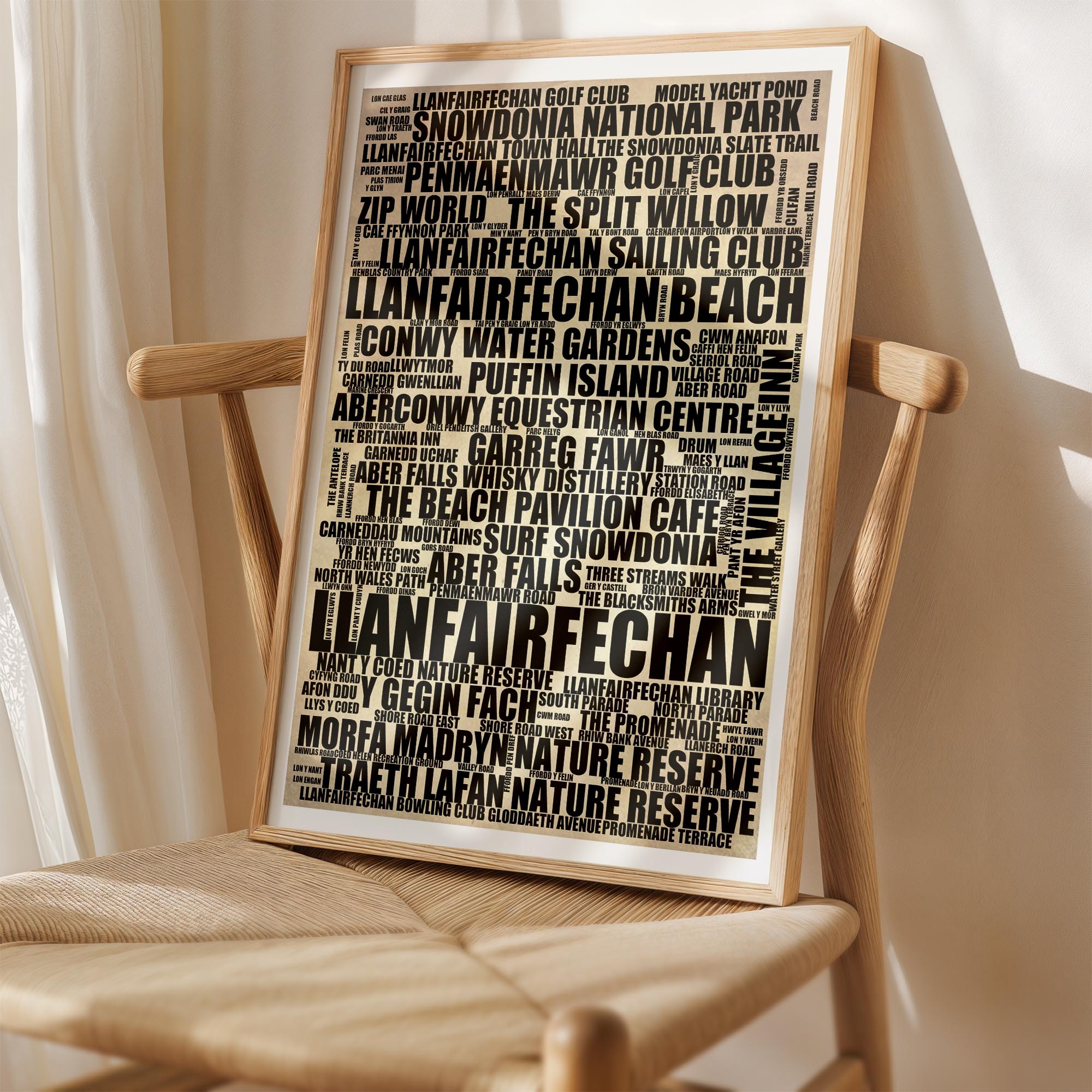 Llanfairfechan - Premium Typographic Word Cloud Prints, Posters & Gifts