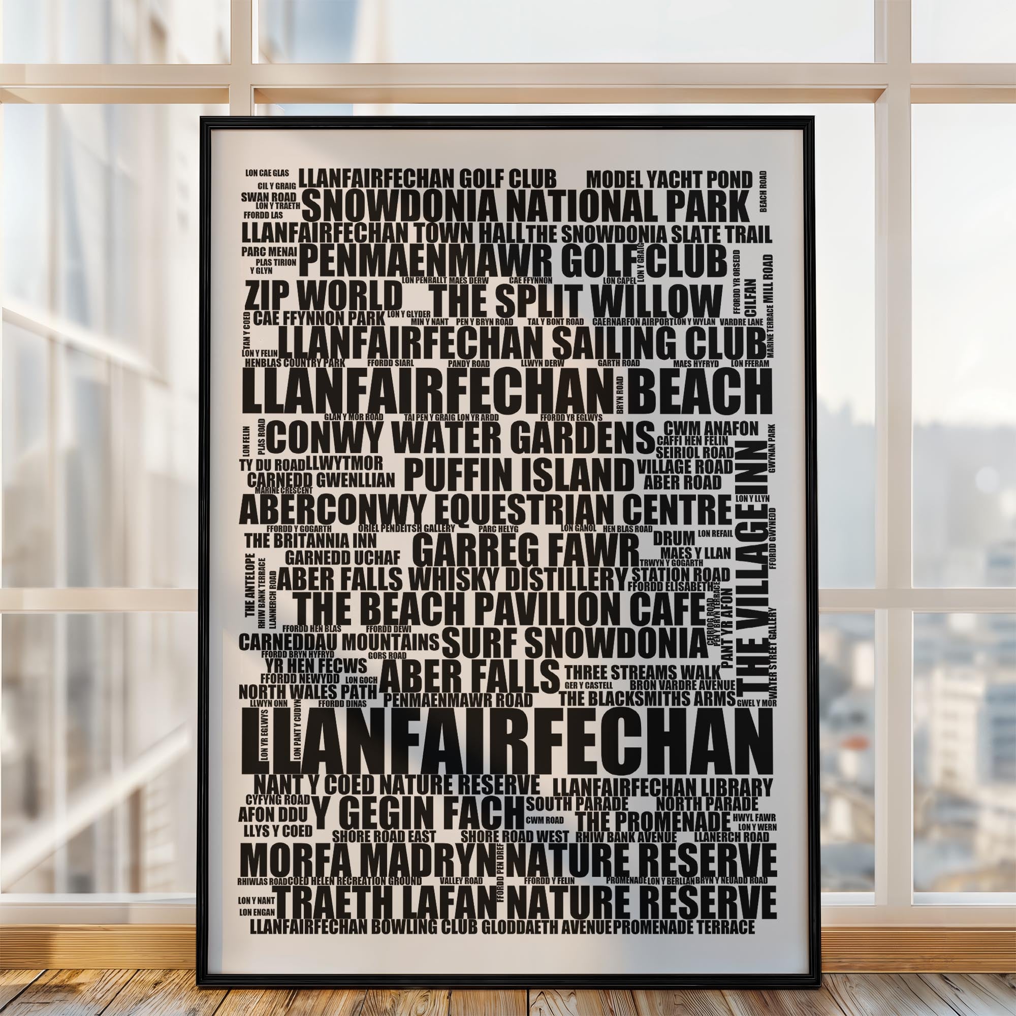 Llanfairfechan - Premium Typographic Word Cloud Prints, Posters & Gifts