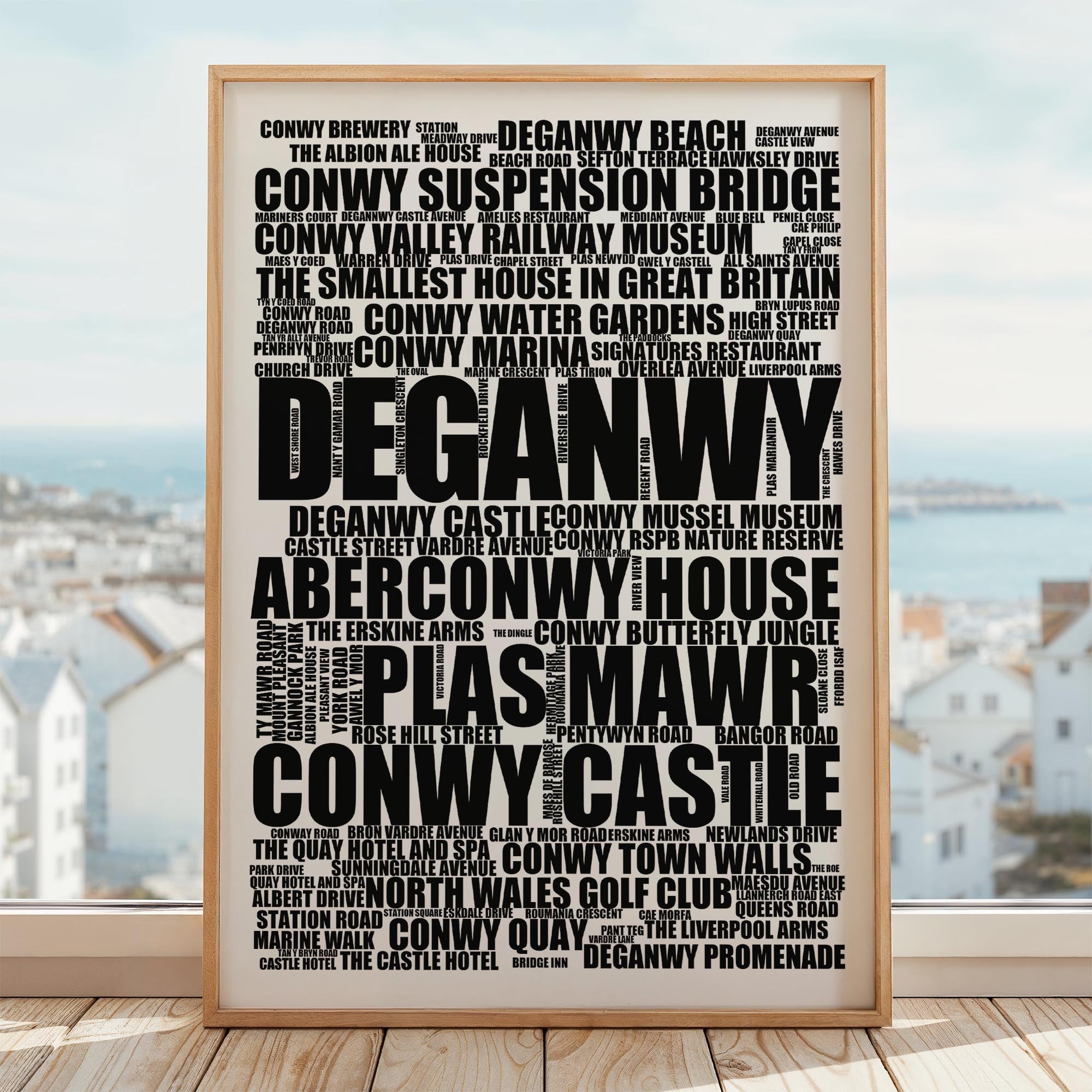 Deganwy - Premium Typographic Word Cloud Prints, Posters & Gifts