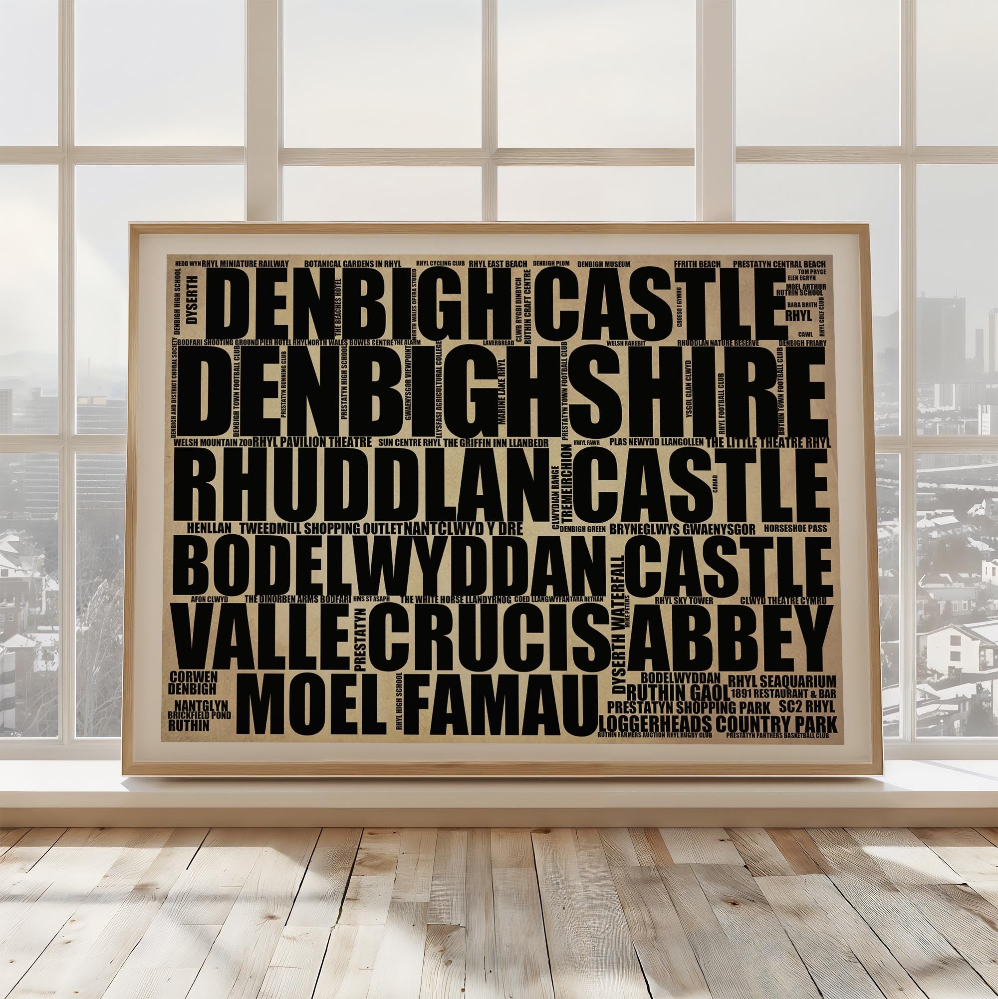 Denbighshire - Premium Typographic Word Cloud Prints, Posters & Gifts