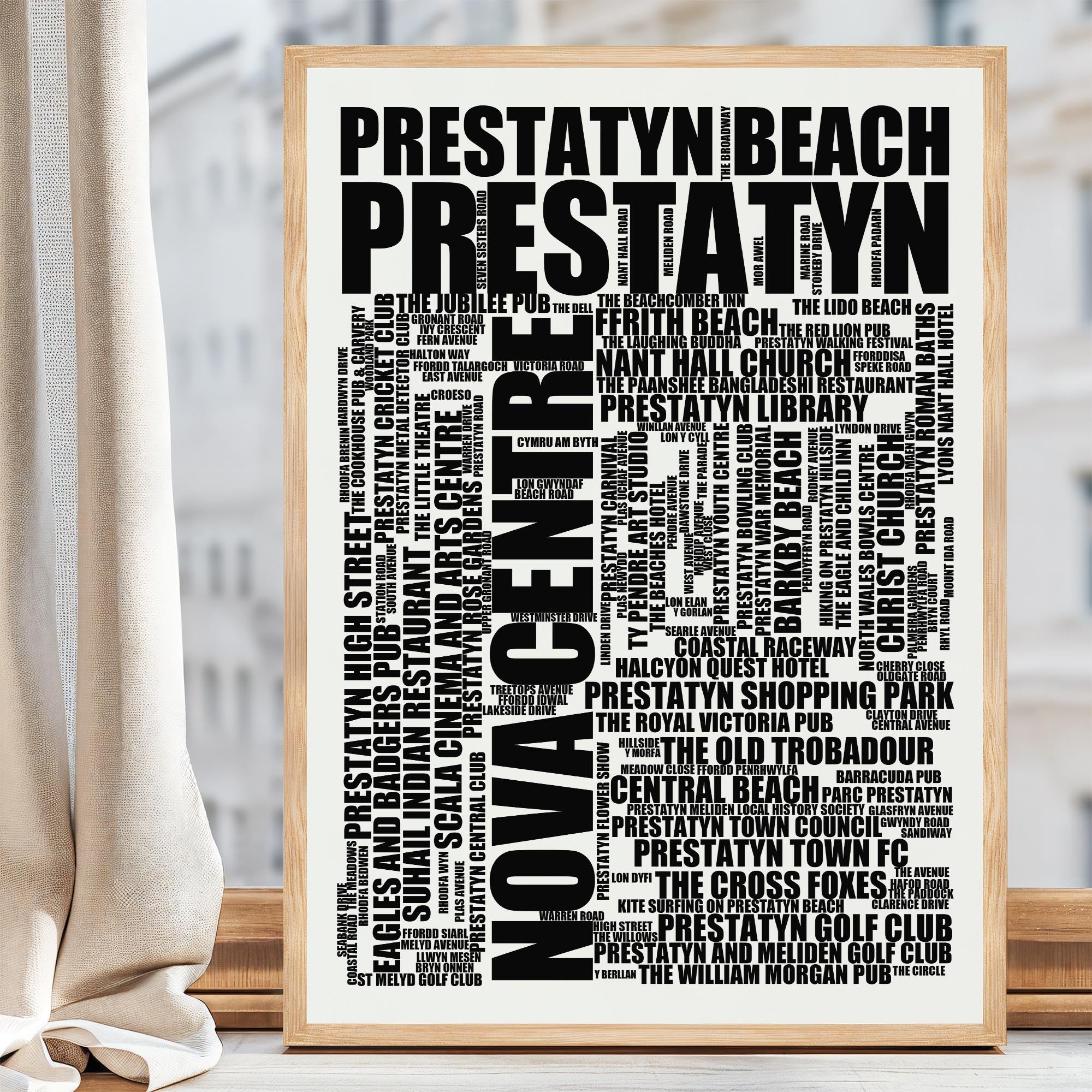 Prestatyn - Premium Typographic Word Cloud Prints, Posters & Gifts