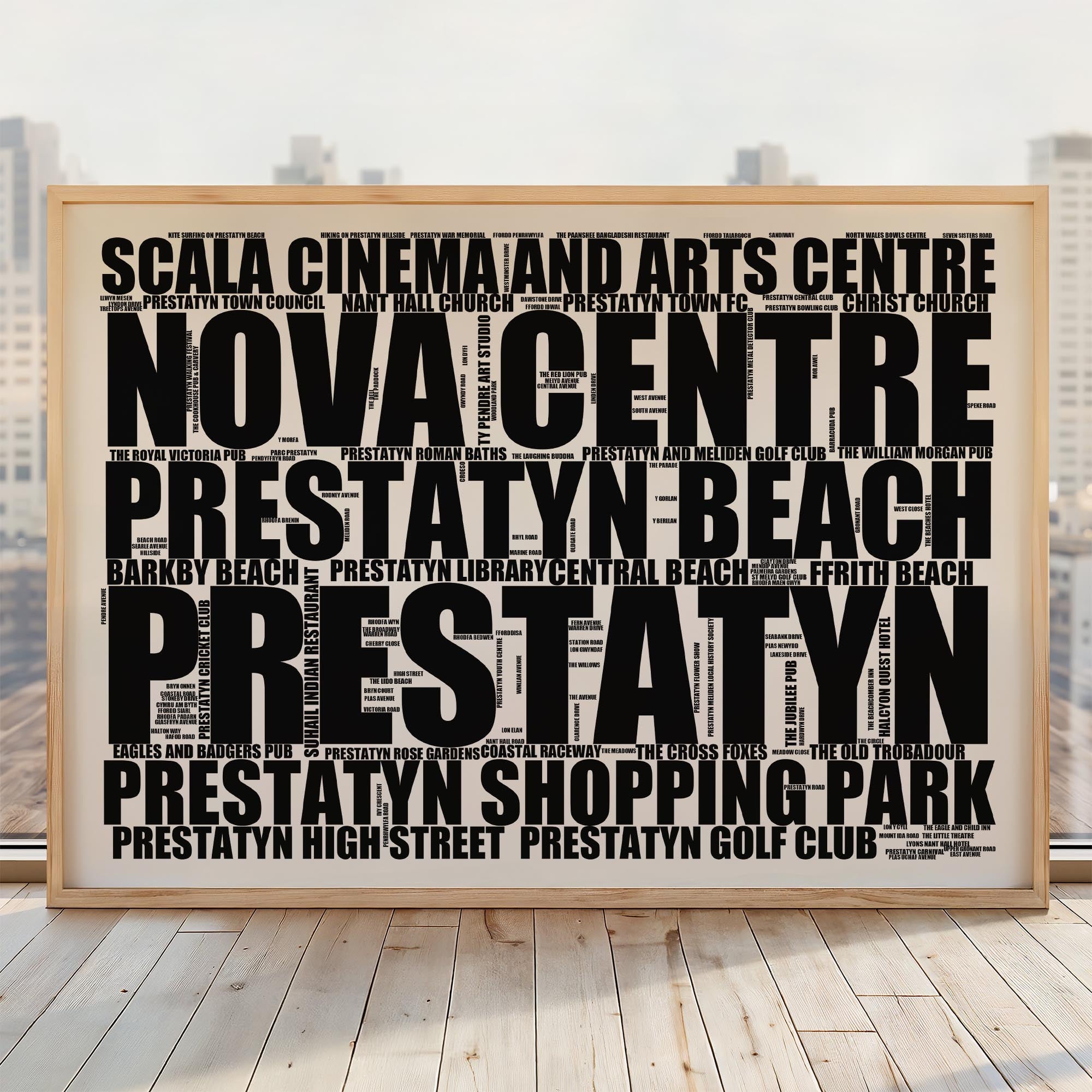 Prestatyn - Premium Typographic Word Cloud Prints, Posters & Gifts