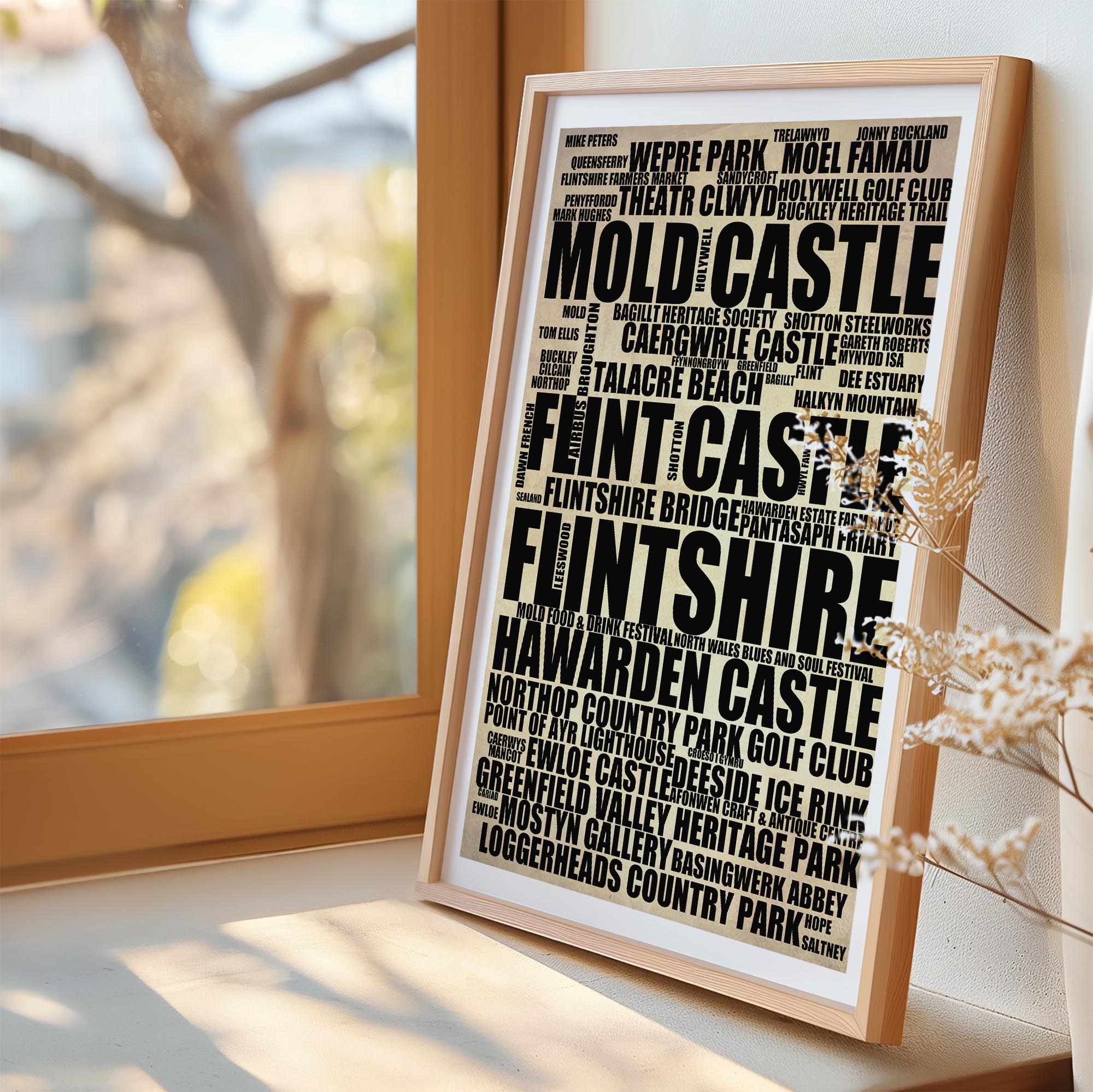 Flintshire - Premium Typographic Word Cloud Prints, Posters & Gifts