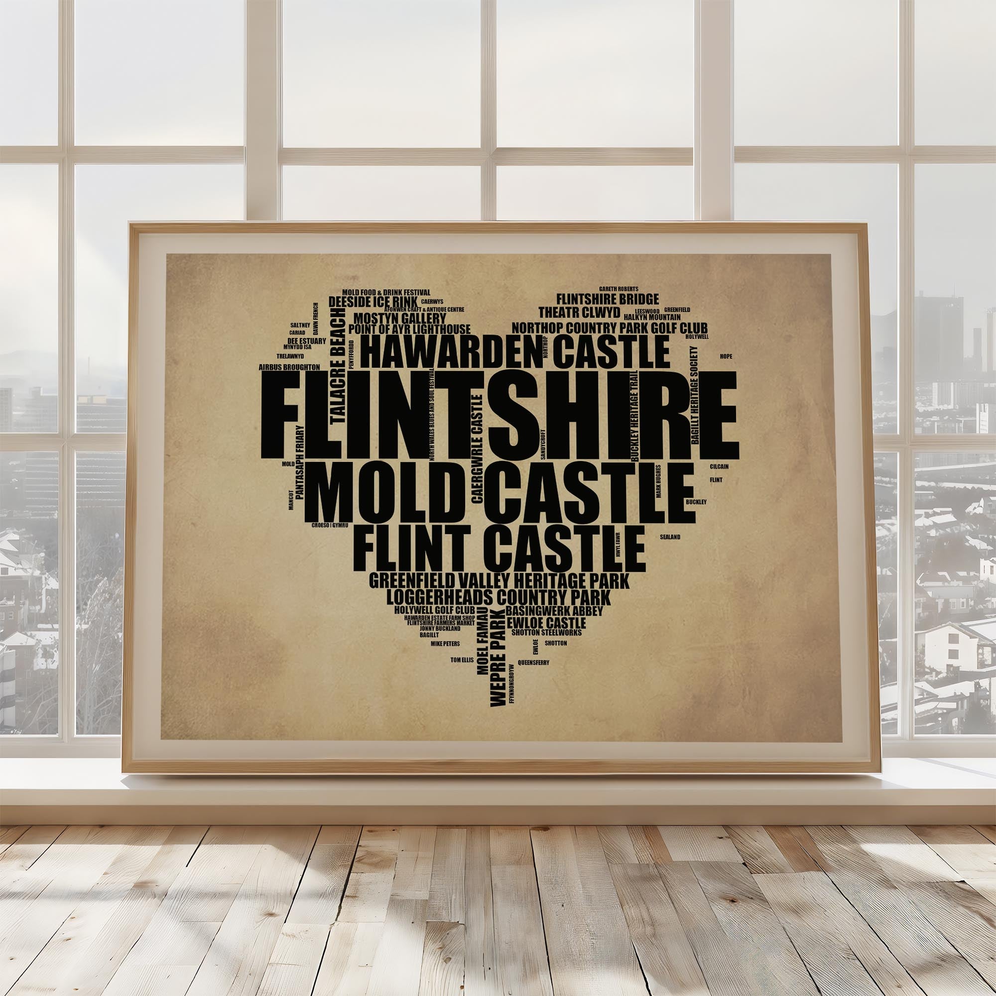 Flintshire - Premium Typographic Word Cloud Prints, Posters & Gifts