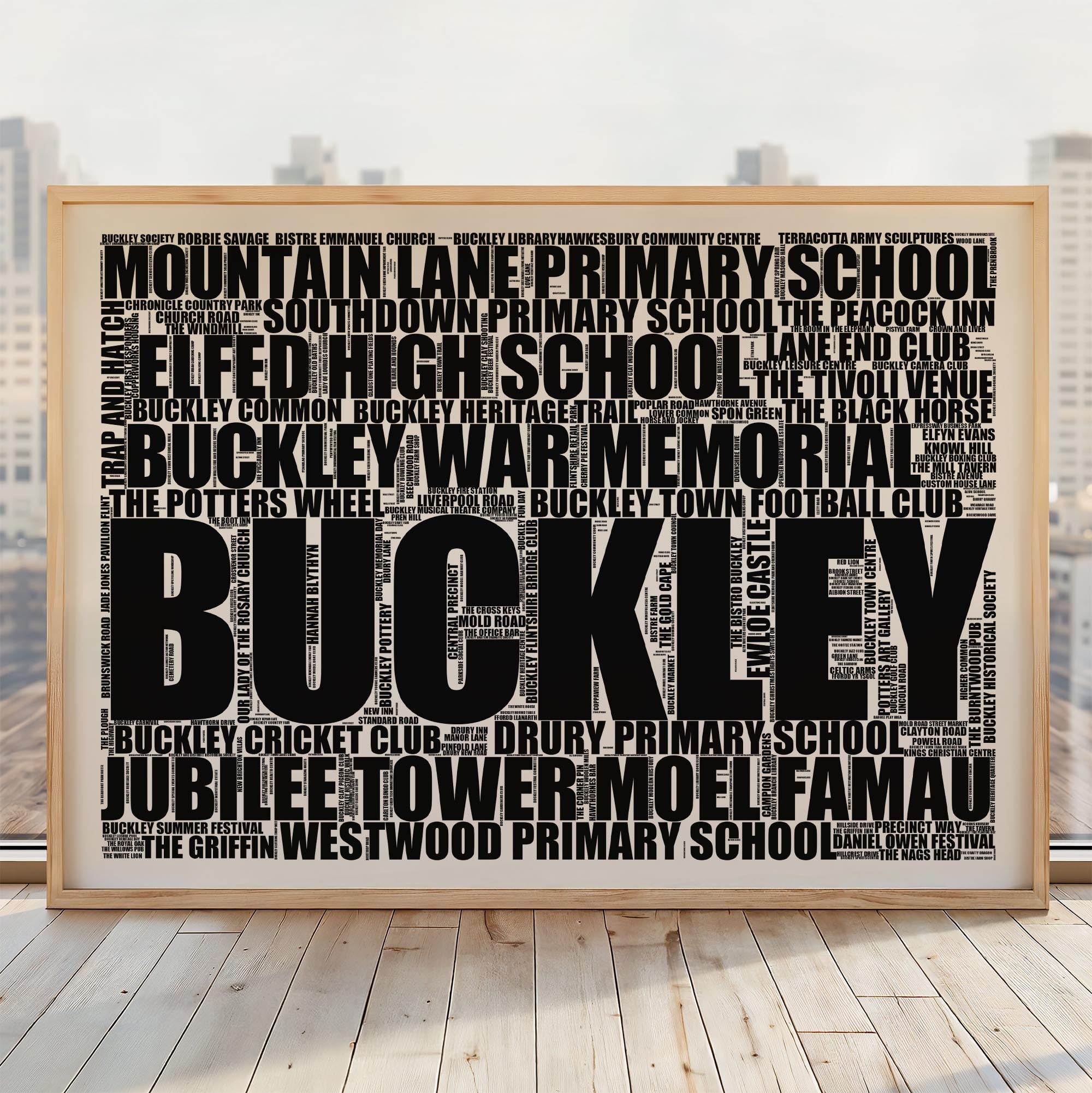 Buckley - Premium Typographic Word Cloud Prints, Posters & Gifts