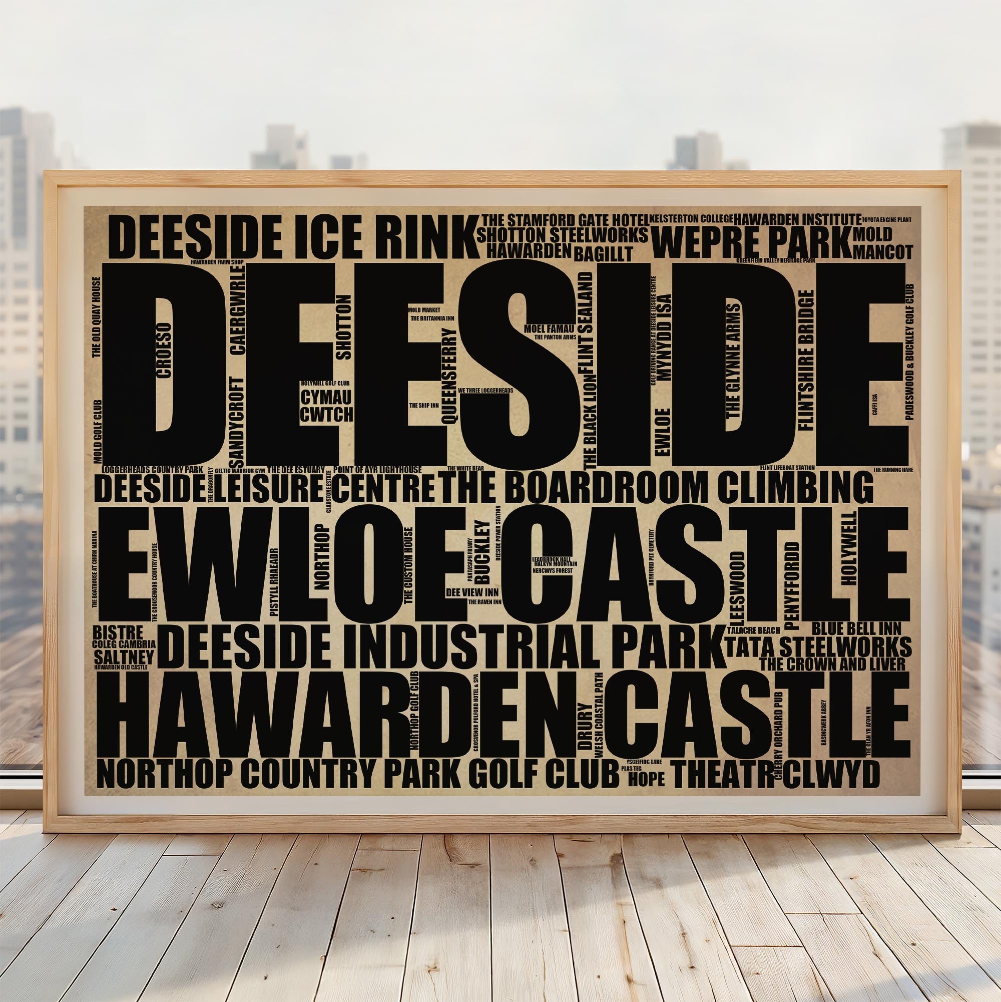 Deeside - Premium Typographic Word Cloud Prints, Posters & Gifts