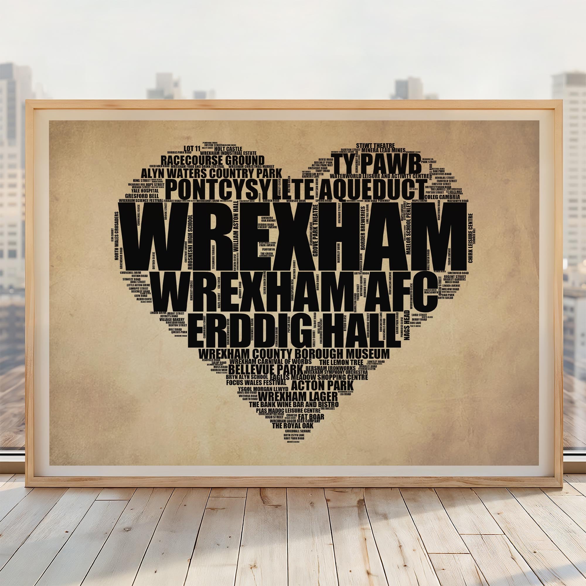 Wrexham - Premium Typographic Word Cloud Prints, Posters & Gifts