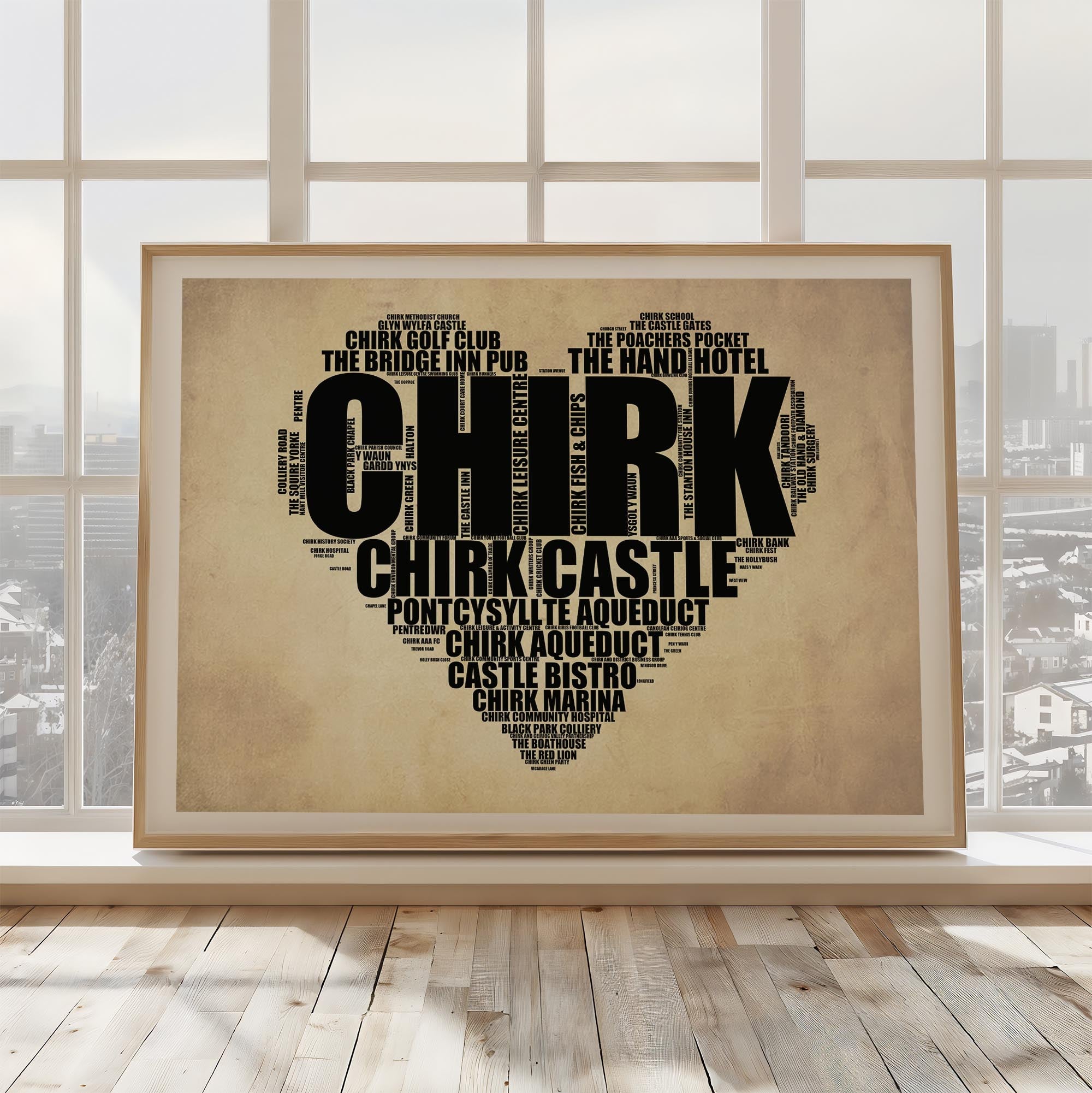 Chirk - Premium Typographic Word Cloud Prints, Posters & Gifts