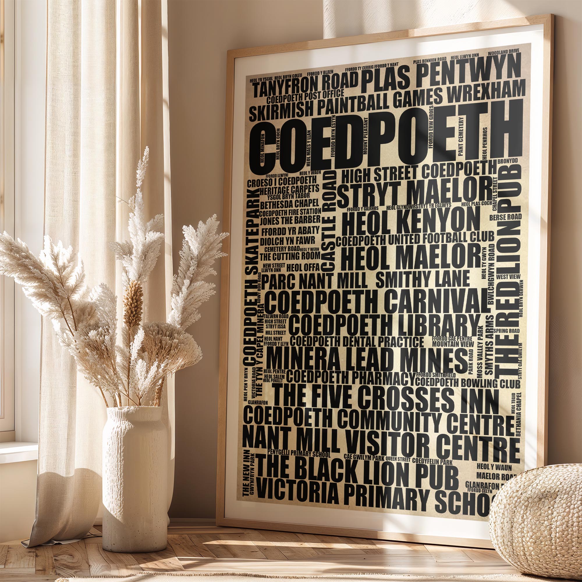 Coedpoeth - Premium Typographic Word Cloud Prints, Posters & Gifts