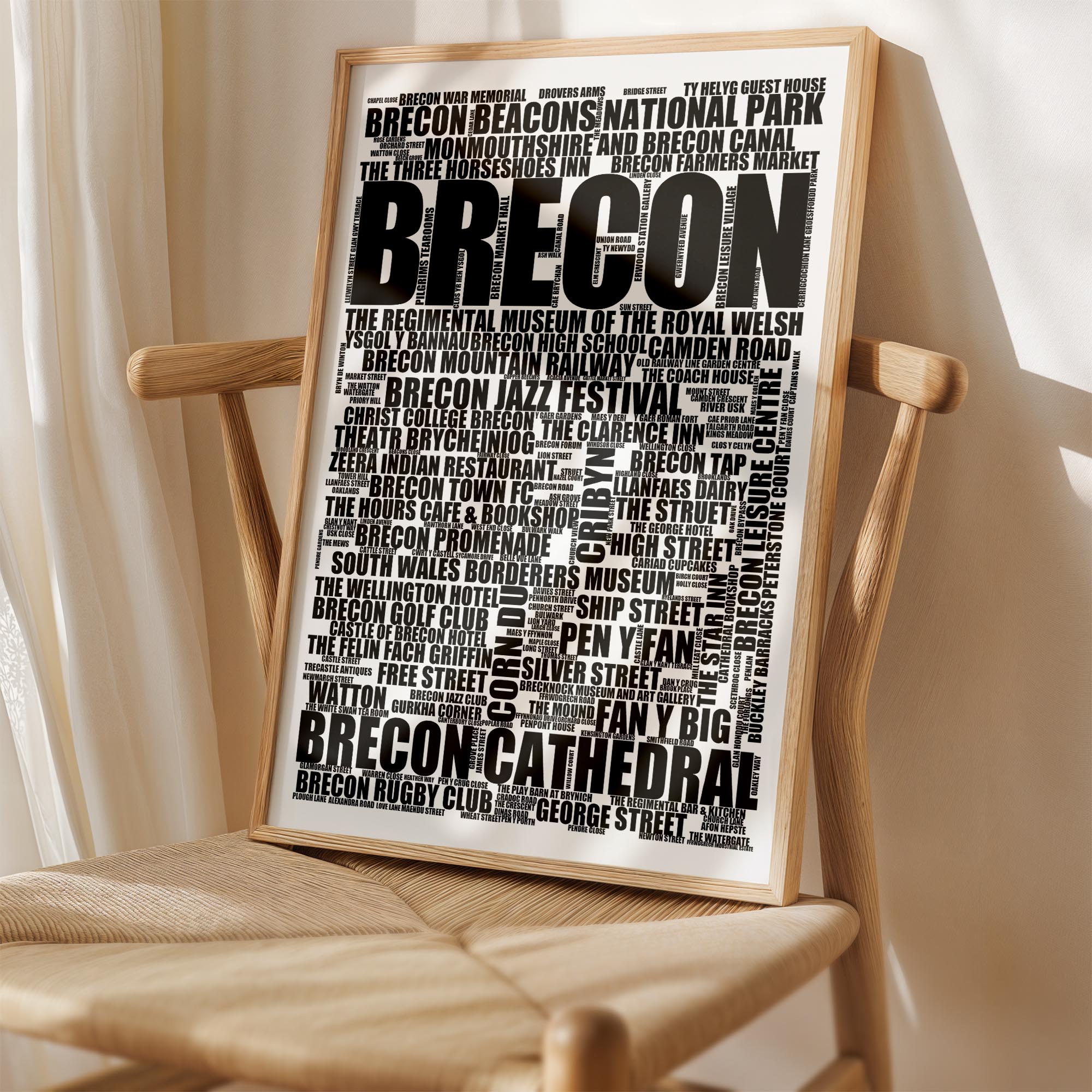 Brecon - Premium Typographic Word Cloud Prints, Posters & Gifts