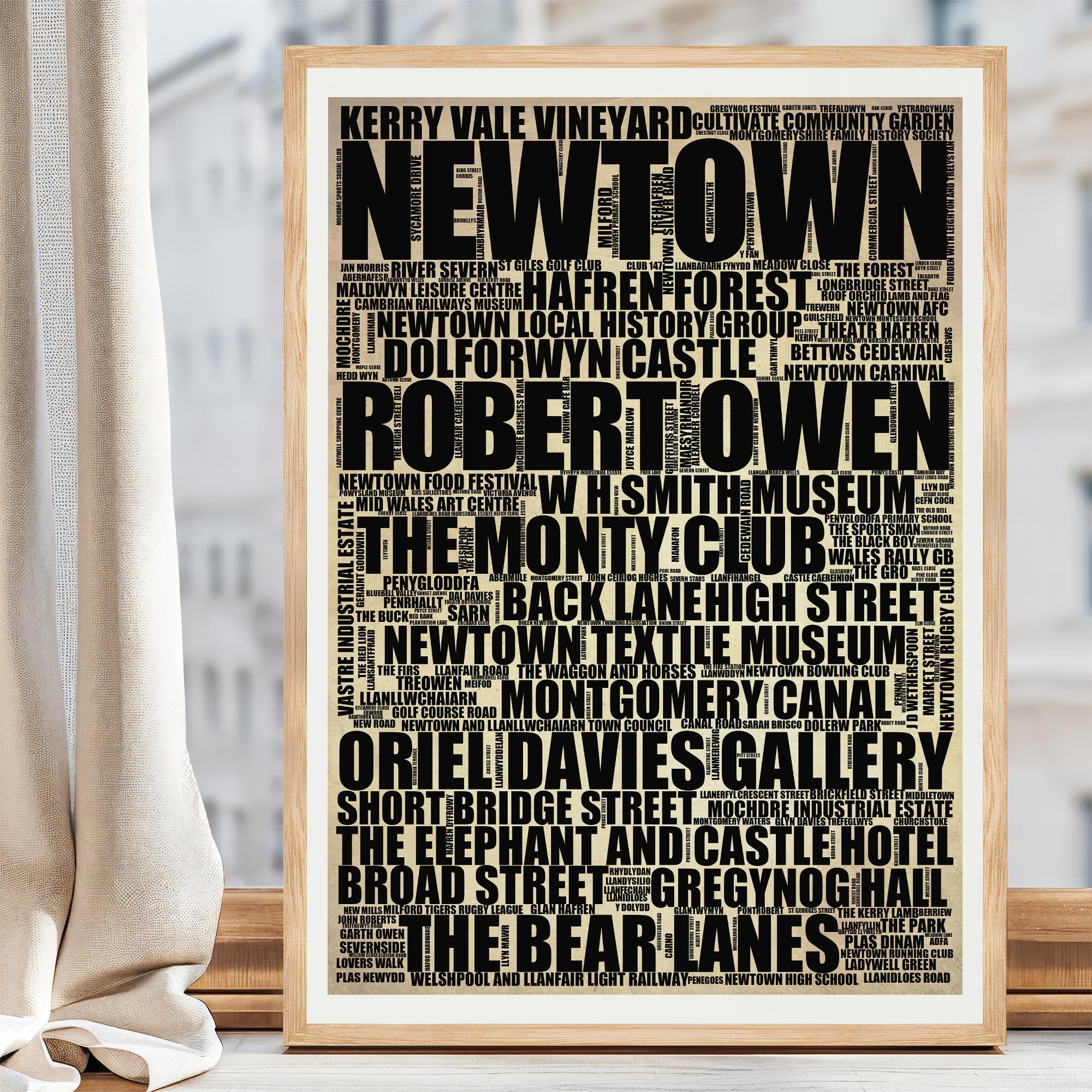 Newtown - Premium Typographic Word Cloud Prints, Posters & Gifts