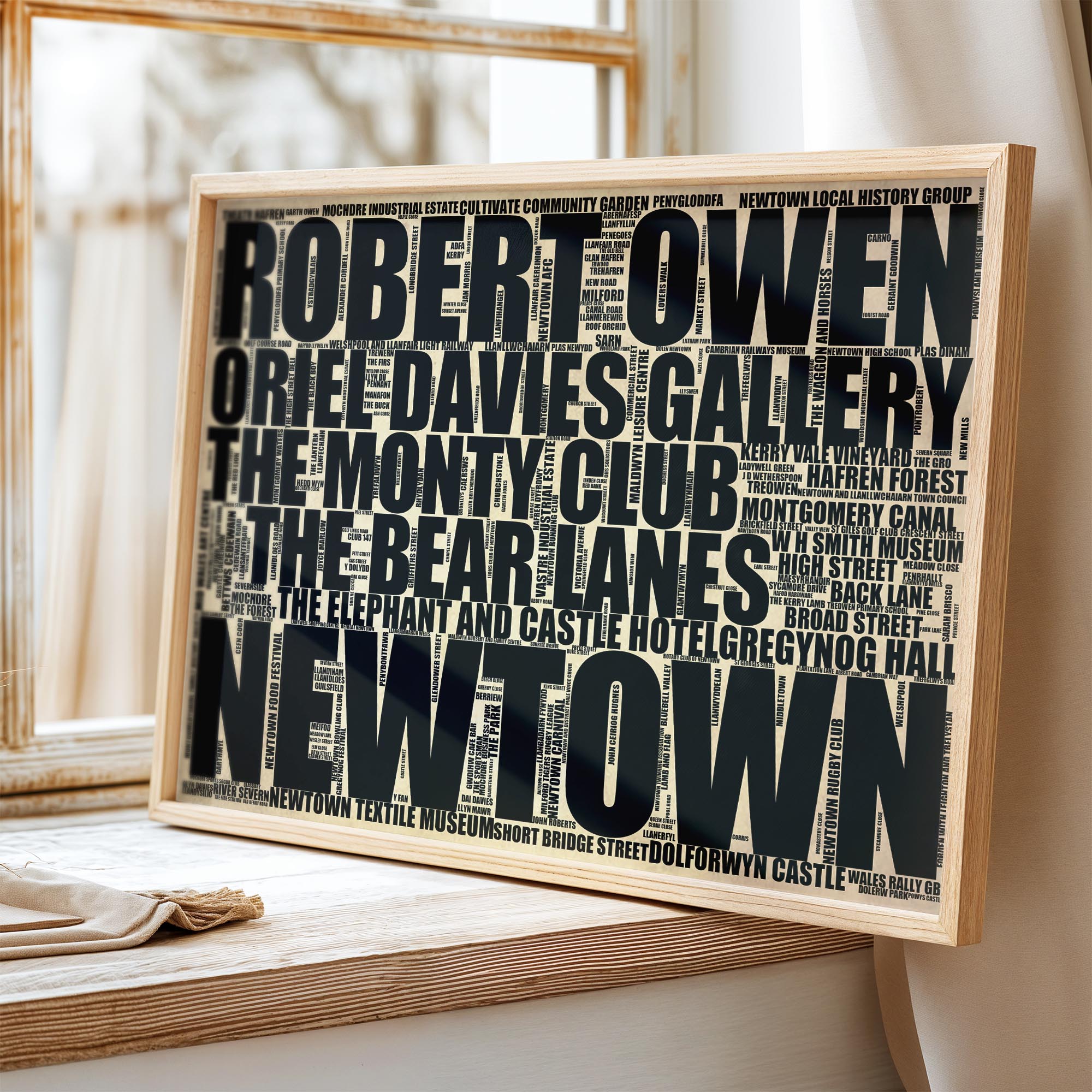 Newtown - Premium Typographic Word Cloud Prints, Posters & Gifts
