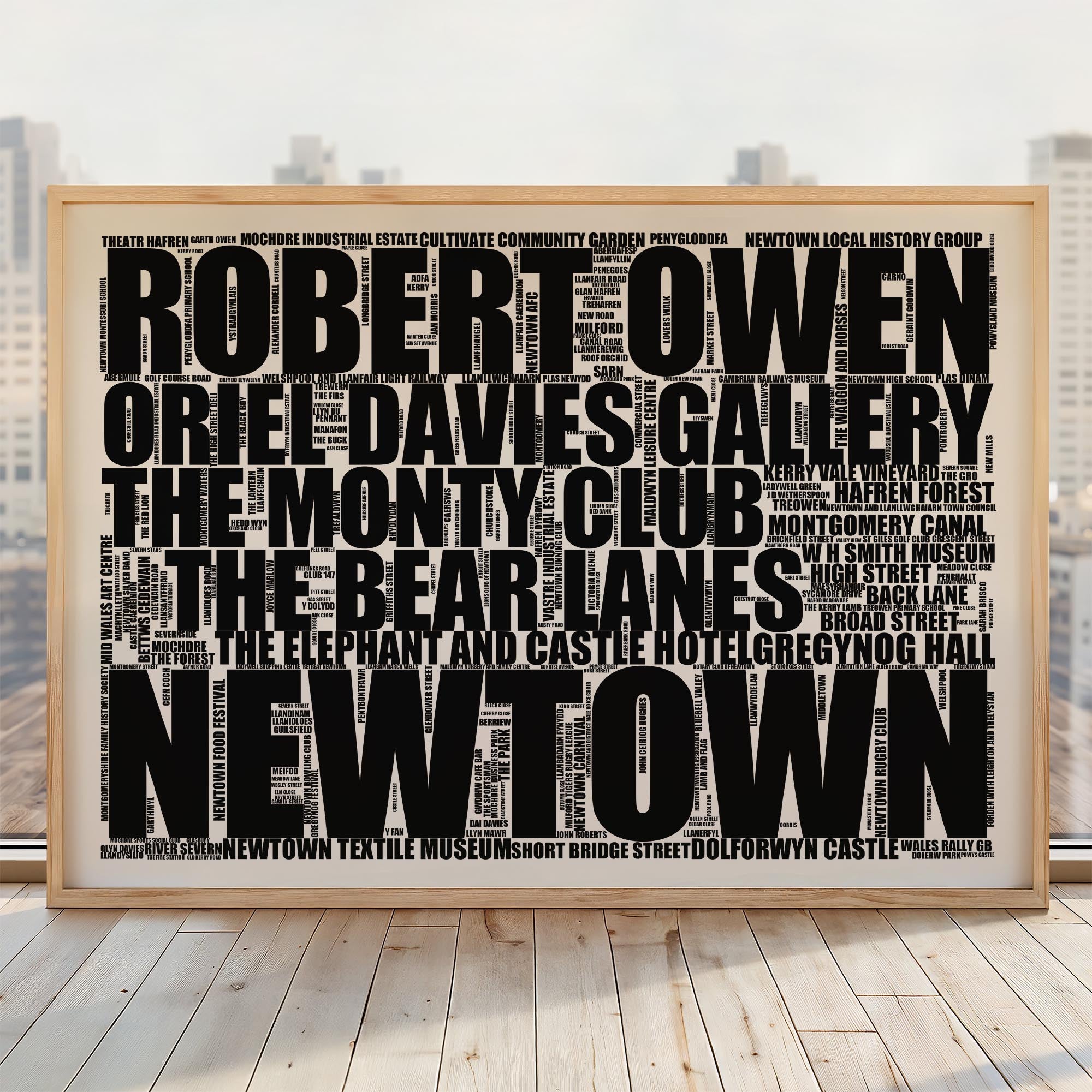 Newtown - Premium Typographic Word Cloud Prints, Posters & Gifts