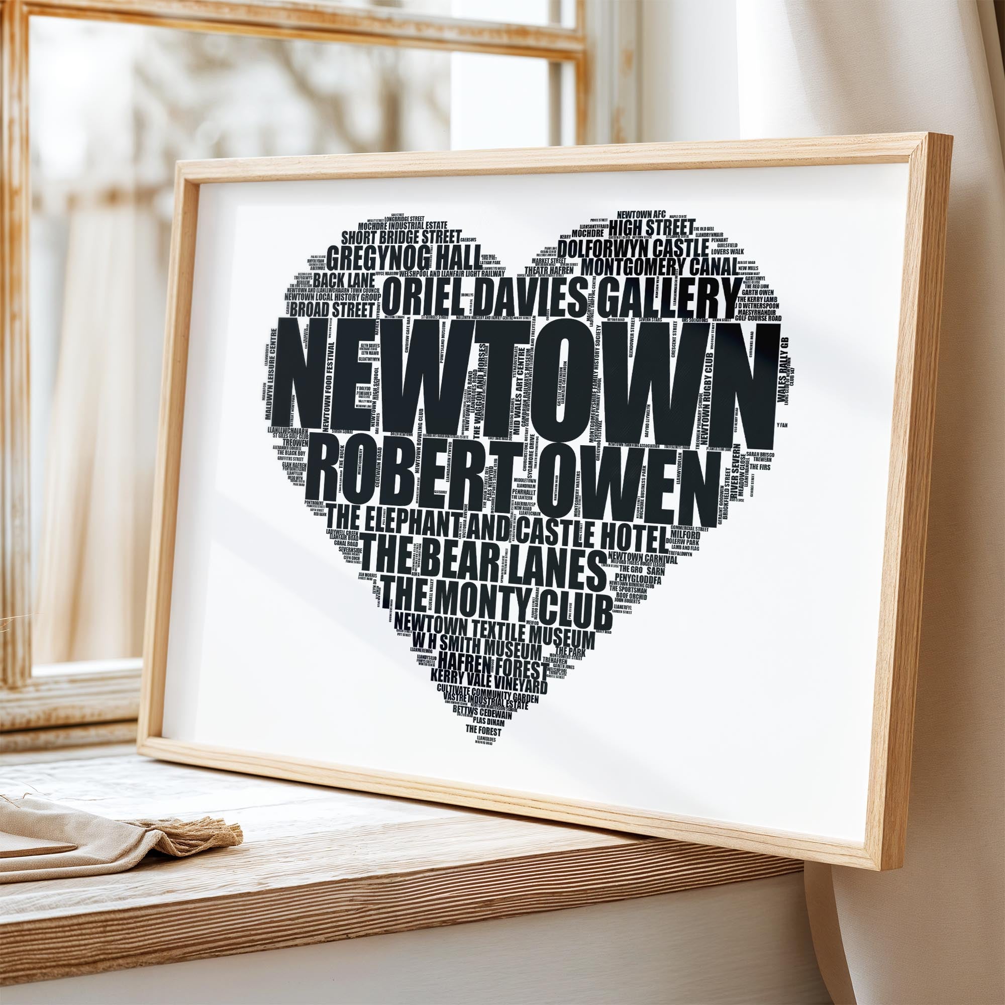 Newtown - Premium Typographic Word Cloud Prints, Posters & Gifts