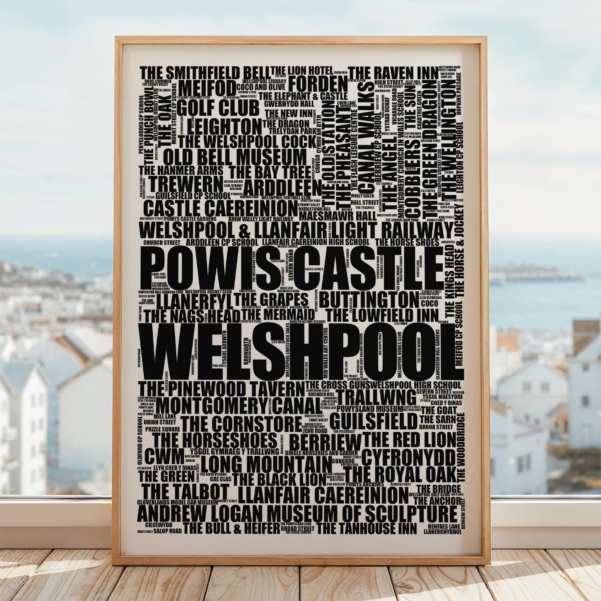 Welshpool - Premium Typographic Word Cloud Prints, Posters & Gifts