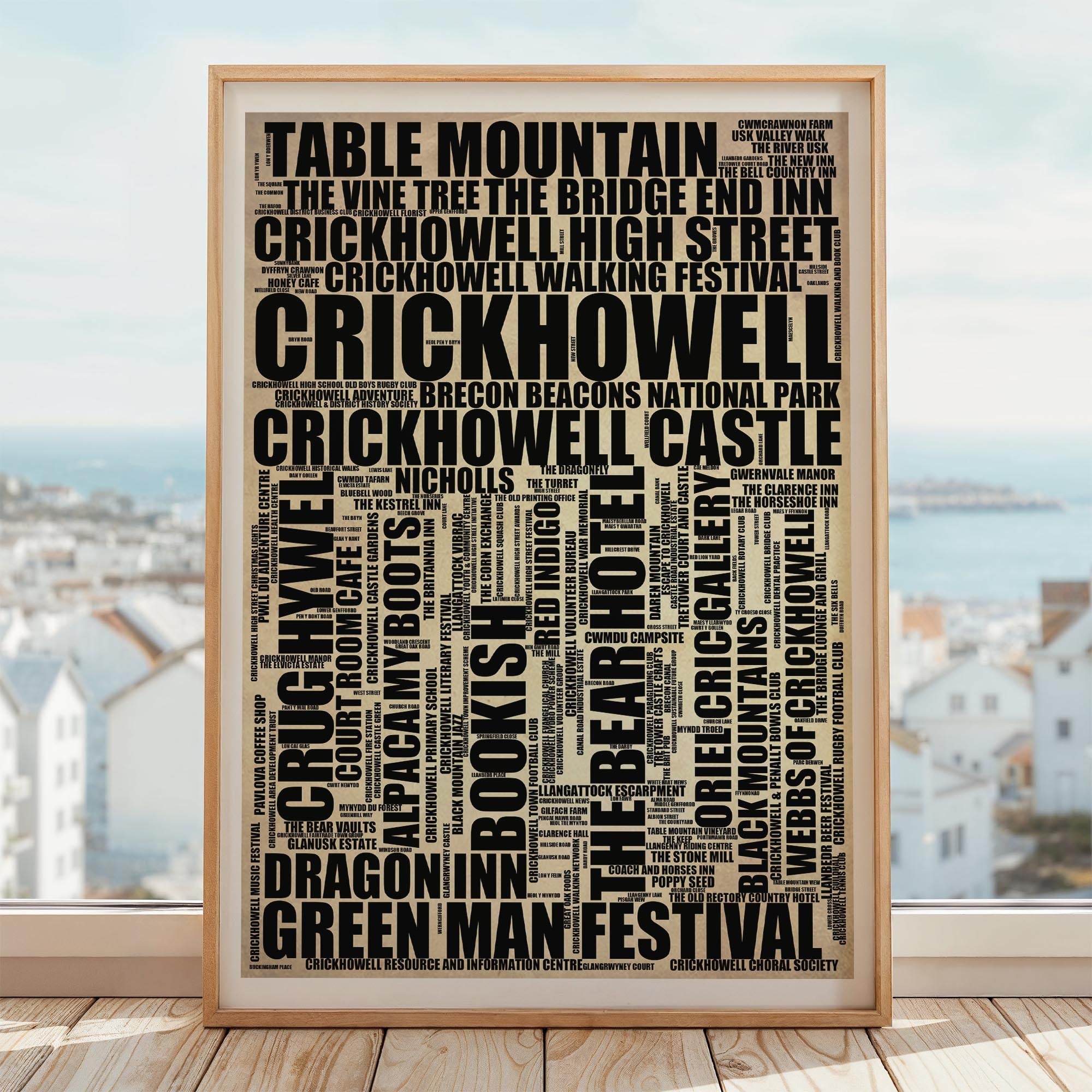 Crickhowell - Premium Typographic Word Cloud Prints, Posters & Gifts