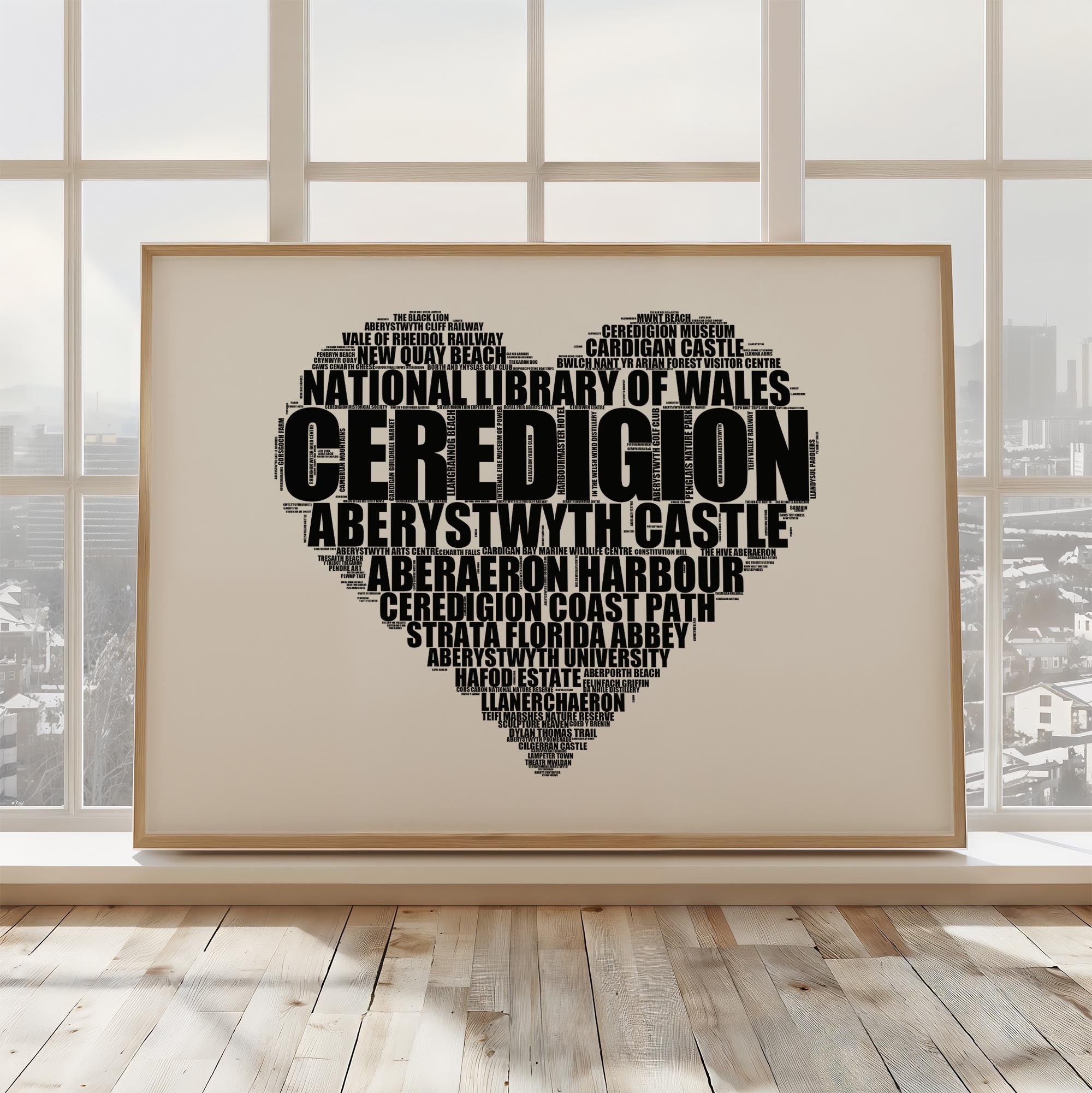 Ceredigion - Premium Typographic Word Cloud Prints, Posters & Gifts