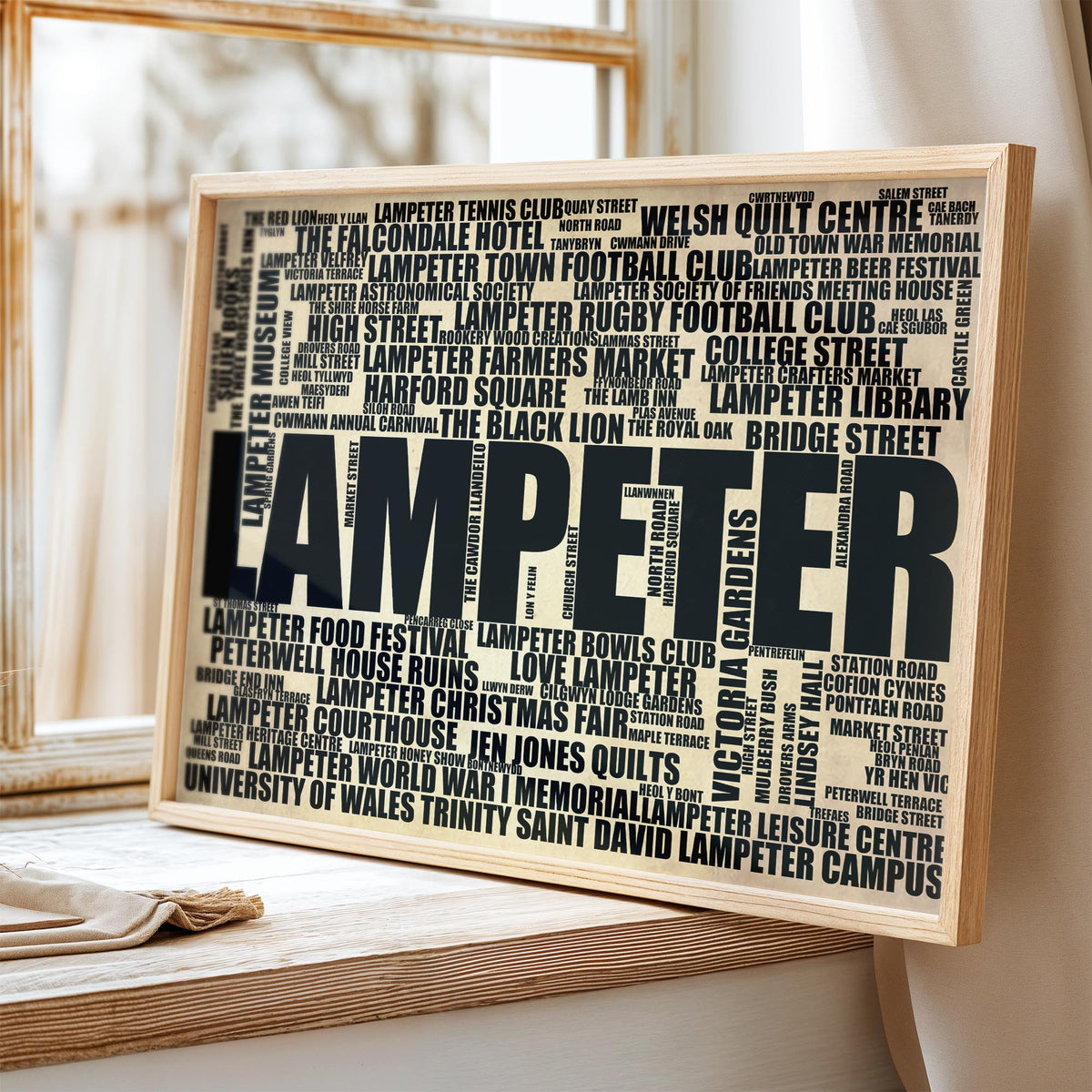 Lampeter - Premium Typographic Word Cloud Prints, Posters & Gifts