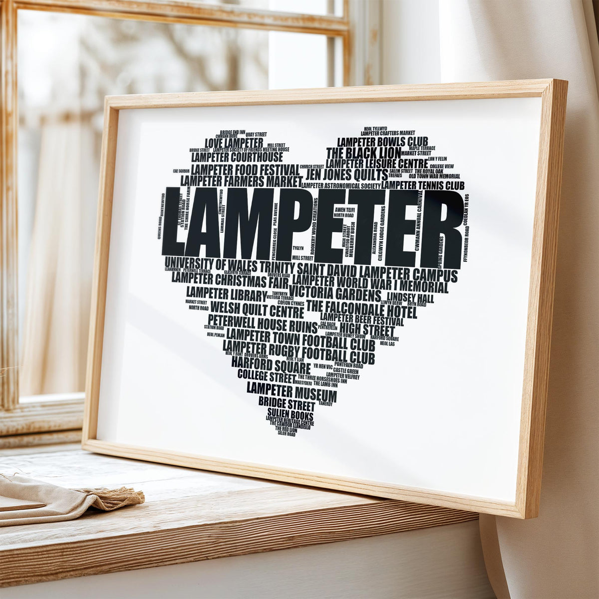 Lampeter - Premium Typographic Word Cloud Prints, Posters & Gifts